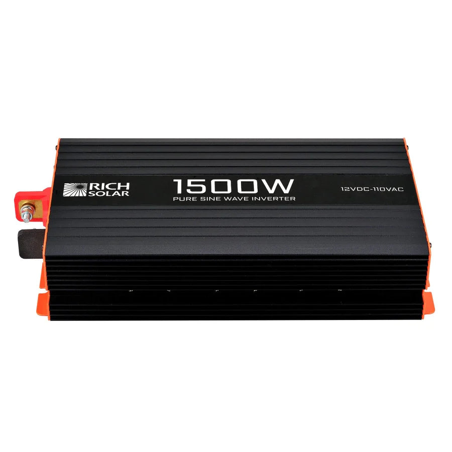 Rich Solar 1500W 12V Pure Sine Wave Power Inverter for RVs, Boats, Off-Grid Solar Systems - Heavy Duty Industrial Use