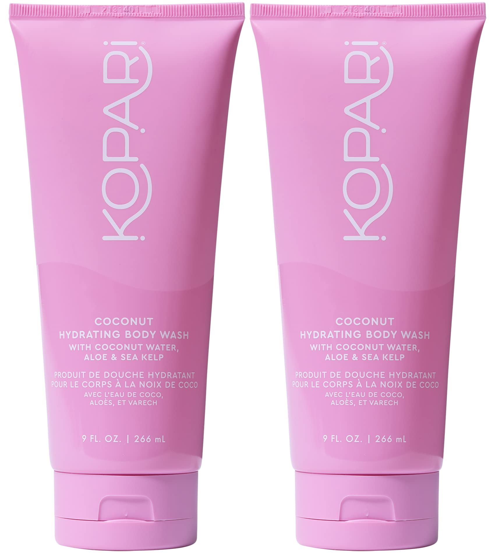 Kopari Hydrating Body Wash with Organic Coconut Oil - Non-Toxic, Paraben Free, Gluten Free & Cruelty Free - 9 oz 2 Pack - Perfect for Sensitive Skin & Daily Moisturizing