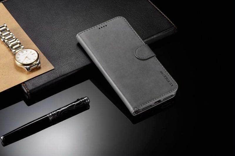 Premium Genuine Leather iPhone Wallet Flip Case - Slim & Protective with Card Slots - Perfect for Everyday Use, Travel & Business