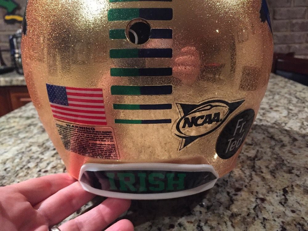 Authentic Notre Dame Football 2015 Shamrock Series Game-Worn Helmet #36 - Collector's Edition for Sports Memorabilia & Irish Football Fans