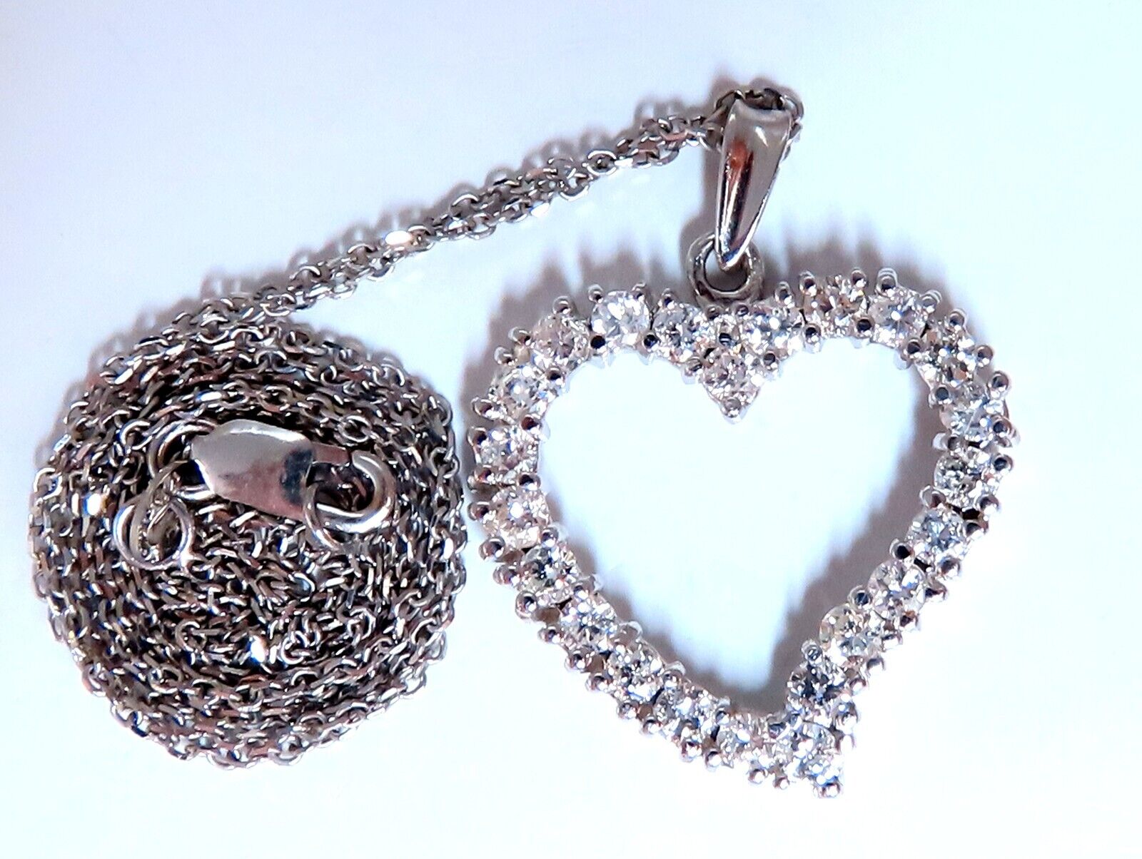1.05ct Open Heart Natural Diamond Necklace in 14K Gold - Perfect for Anniversaries, Valentine's Day & Special Occasions