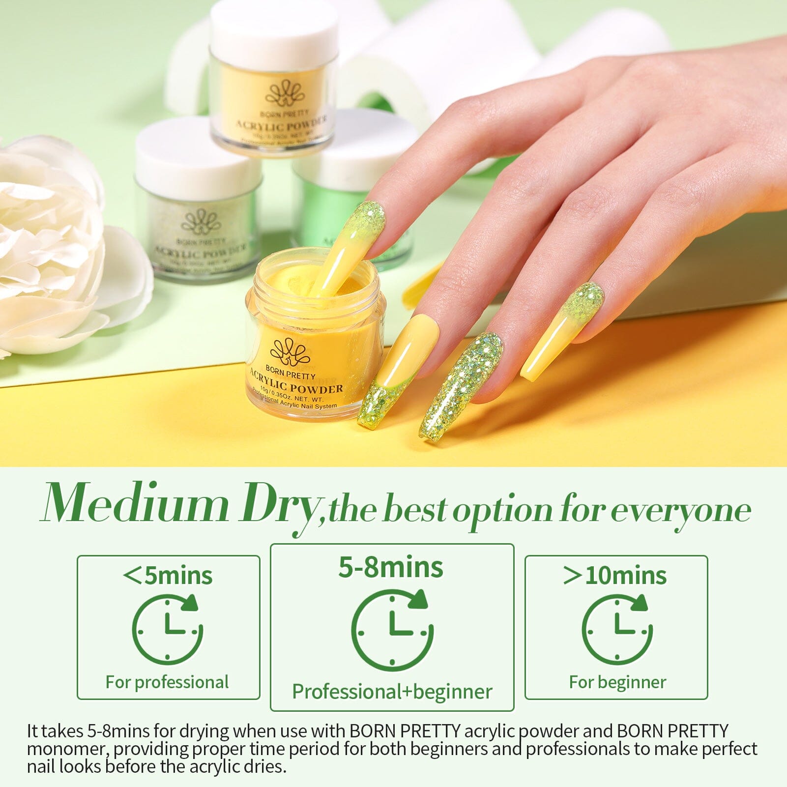 36 Colors Acrylic Powder for Nails - 10g Spring & Summer Collection - Perfect for DIY Manicures, Nail Art, and Salon Use
