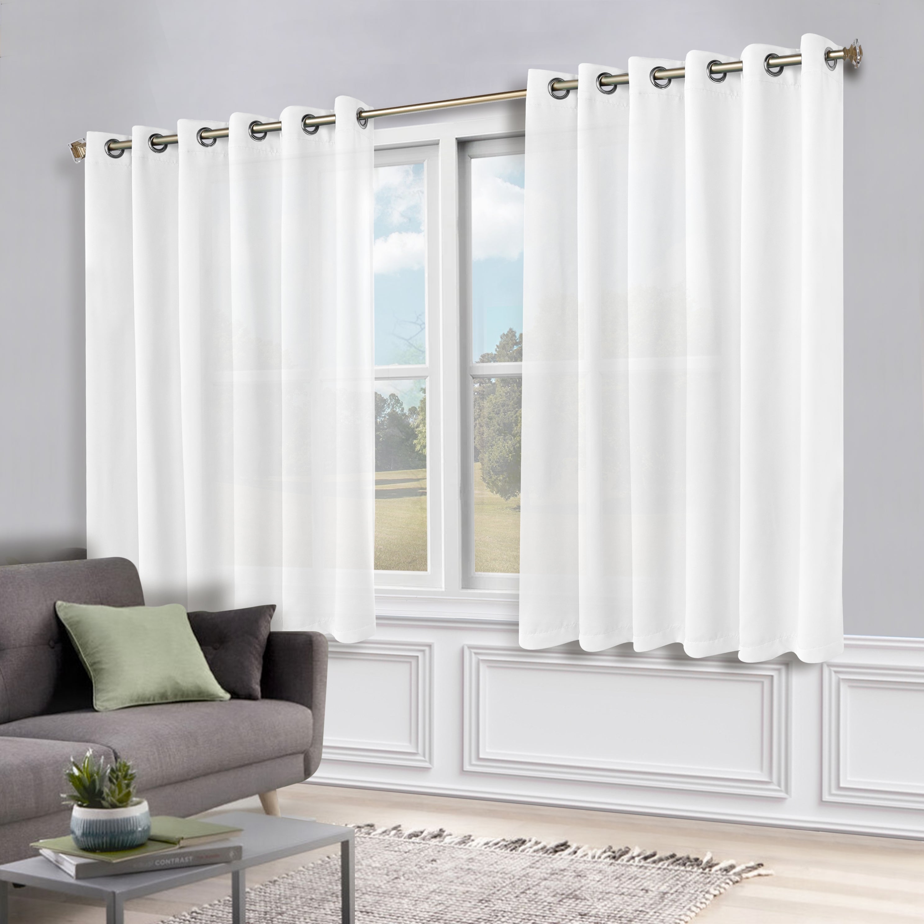 Classic Modern Solid Blackout Curtain Panels - Set of 2 for Bedroom & Living Room - Light Blocking Thermal Insulated Window Drapes for Home Decor