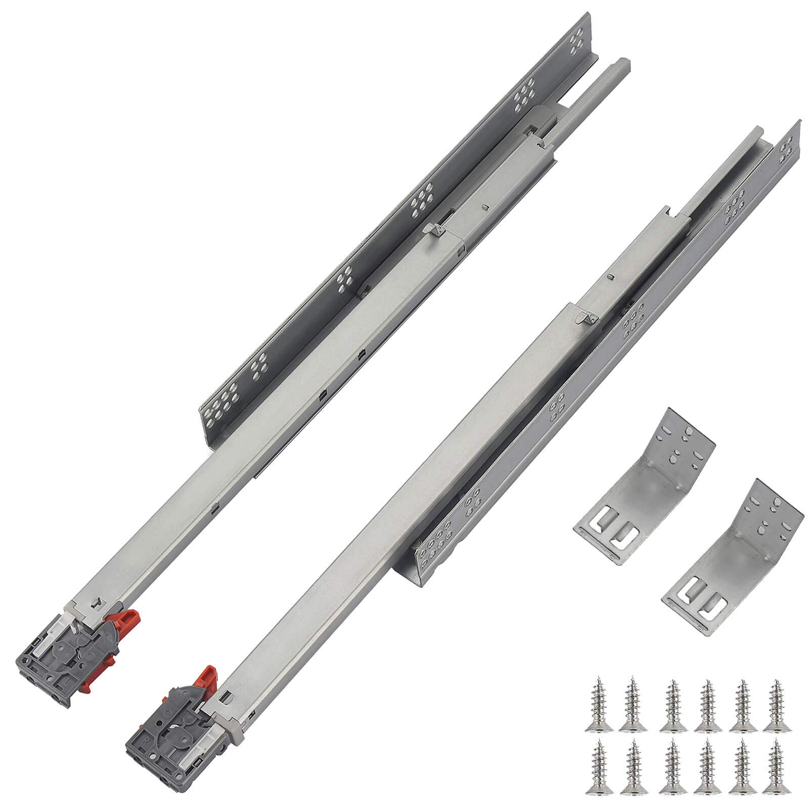 OCG 18-Inch Undermount Drawer Slides (6 Pairs) - Full Extension Soft Close Concealed Drawer Runners with Mounting Screws & Brackets - Perfect for Kitchen Cabinets, Dressers, and Office Furniture Organization