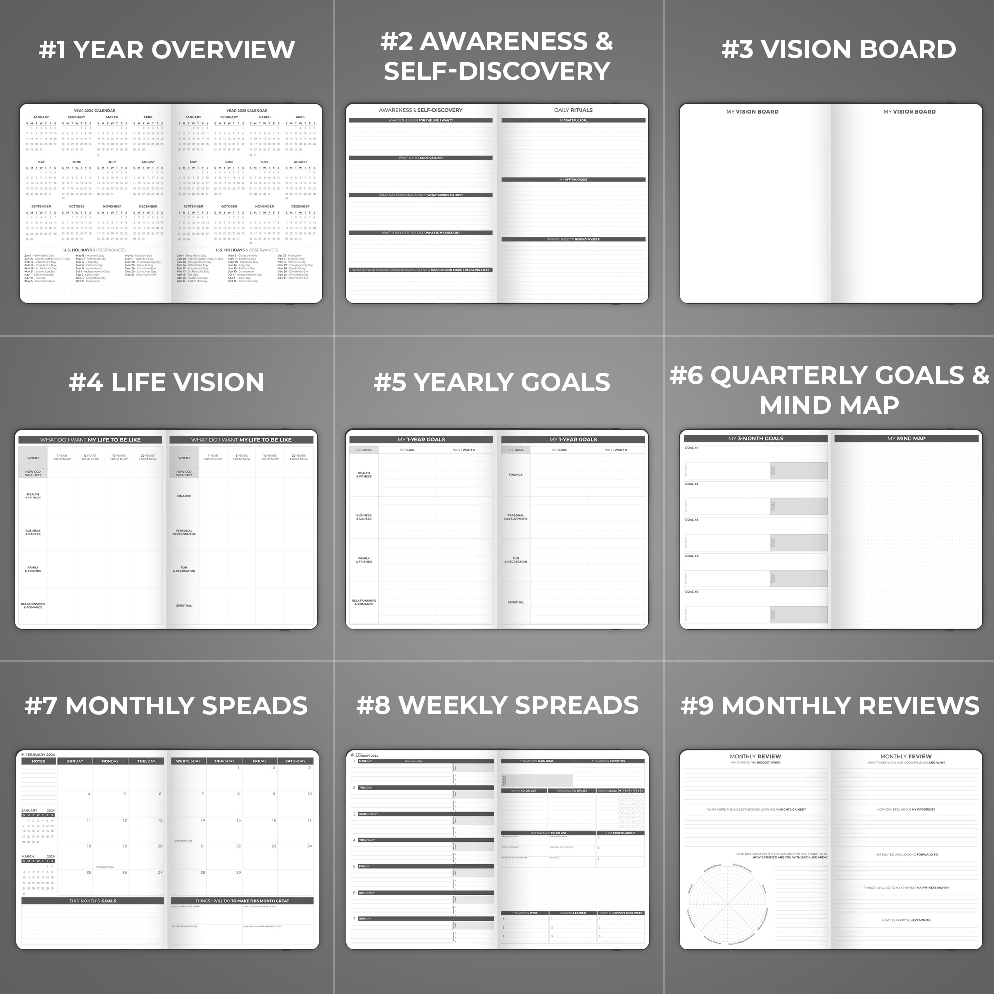 Clever Fox Planner PRO 2025-2026 Dated Weekly & Monthly Life Organizer - Productivity Planner for Goal Setting, Time Management & Gratitude Journal - A4 Size Black - Perfect for Students, Professionals & Entrepreneurs