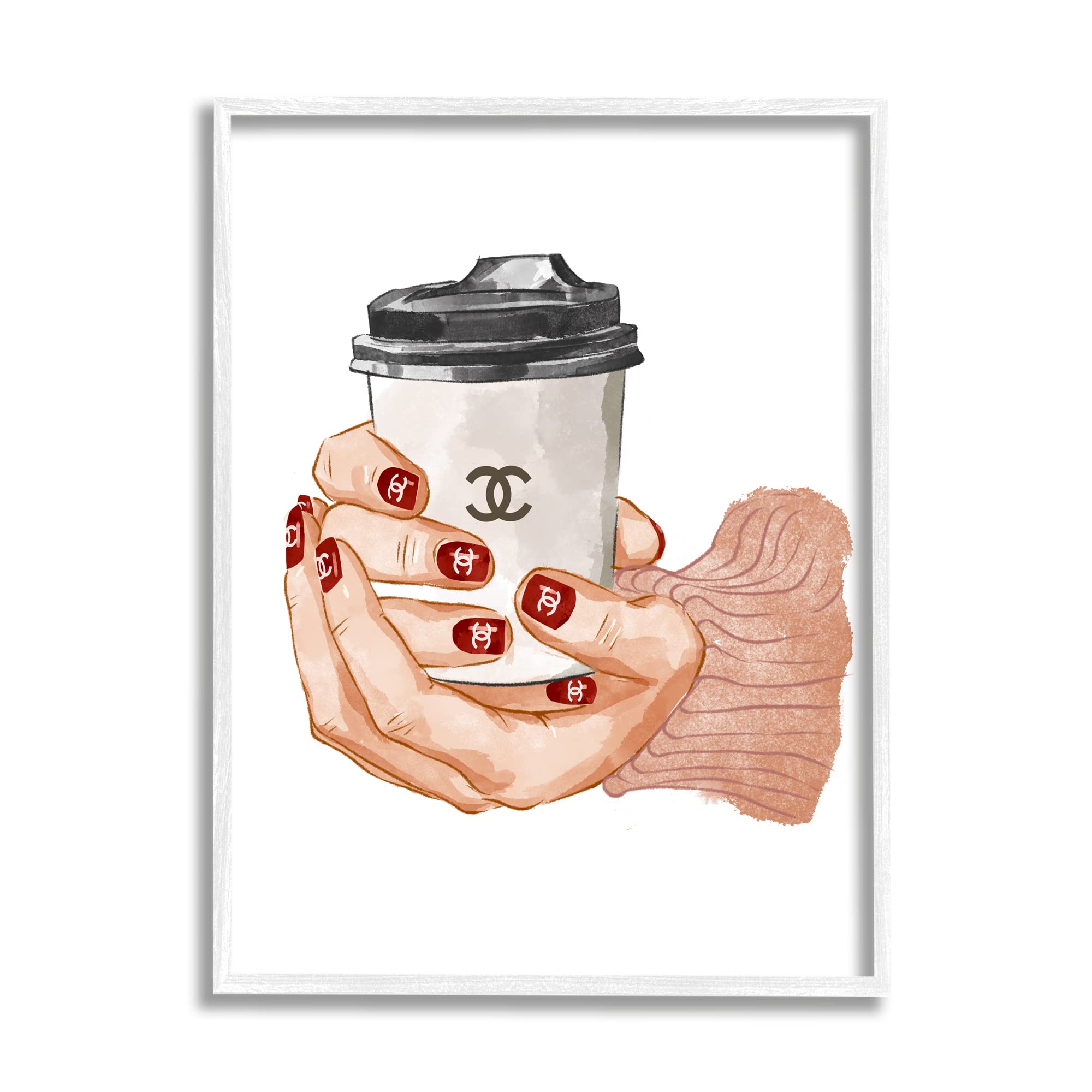 Stupell Industries Designer Logo Red Nail Polish Coffee Mug - Stylish Ceramic Cup for Office, Home & Gifts | Designed by Ziwei Li