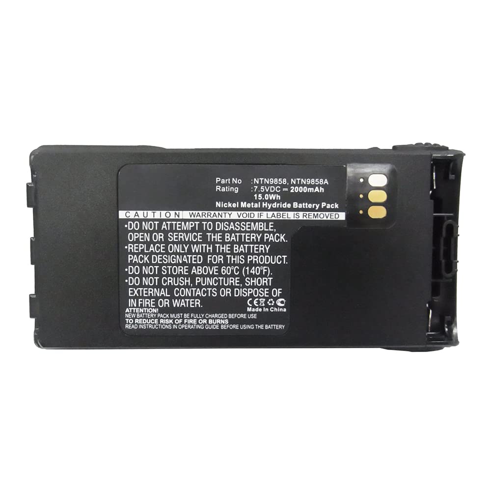 Synergy Digital 2-Way Radio Battery - 2000mAh Ni-MH Replacement for Motorola NTN9857B & HNN9815 - 7.5V High Capacity Walkie Talkie Battery for Construction, Security, and Outdoor Activities