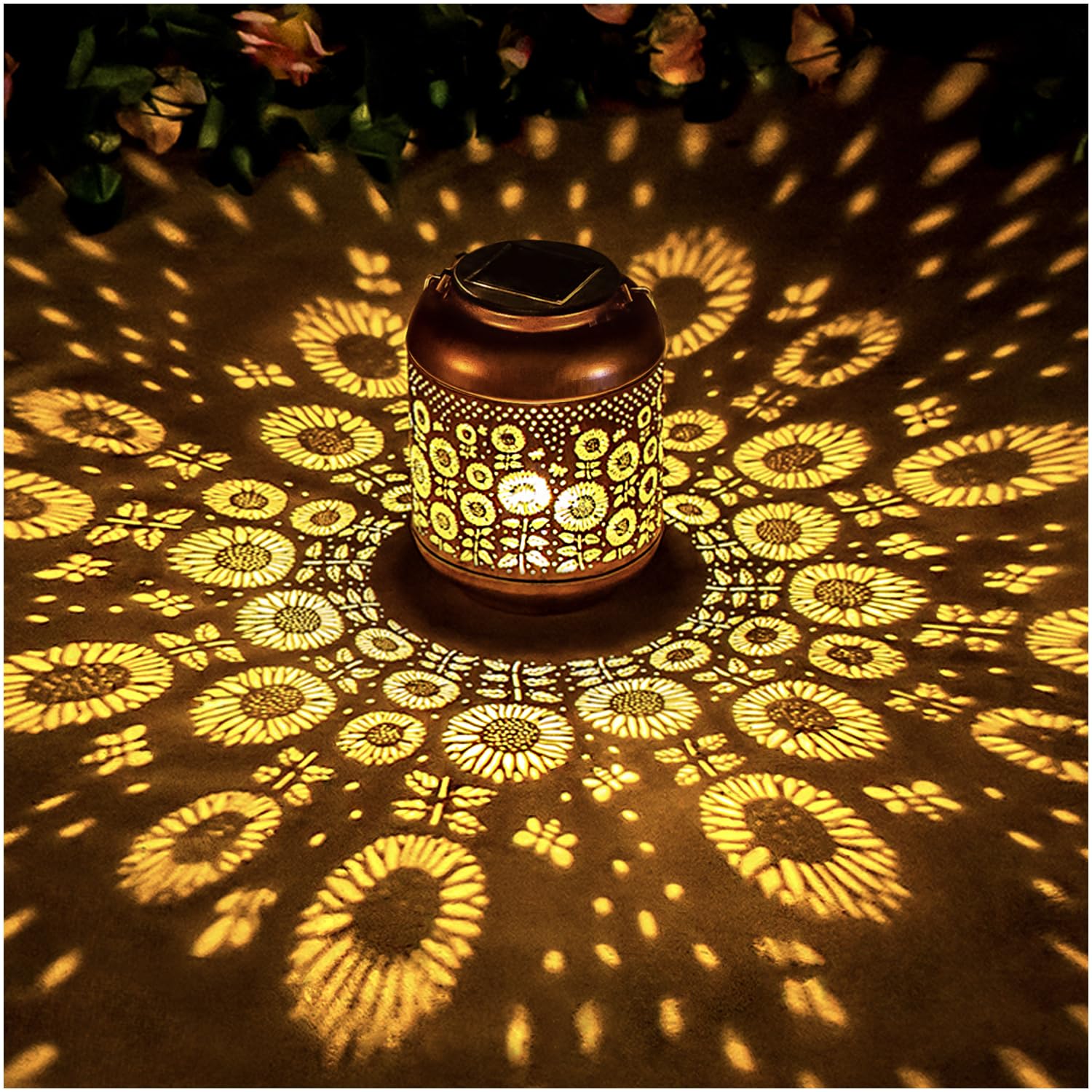 Sunflower Solar Lanterns Outdoor - Waterproof Hanging Solar Lights for Garden, Patio & Yard Decor - Decorative LED Solar Powered Sunflower Lights for Women, Men, Mom - Perfect for Outdoor Landscape, Lawn & Home Decoration