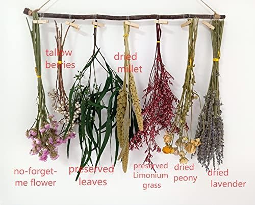 Farmhouse Dried Flower Wall Hanging Rack - Lavender Decor for Rustic Homes