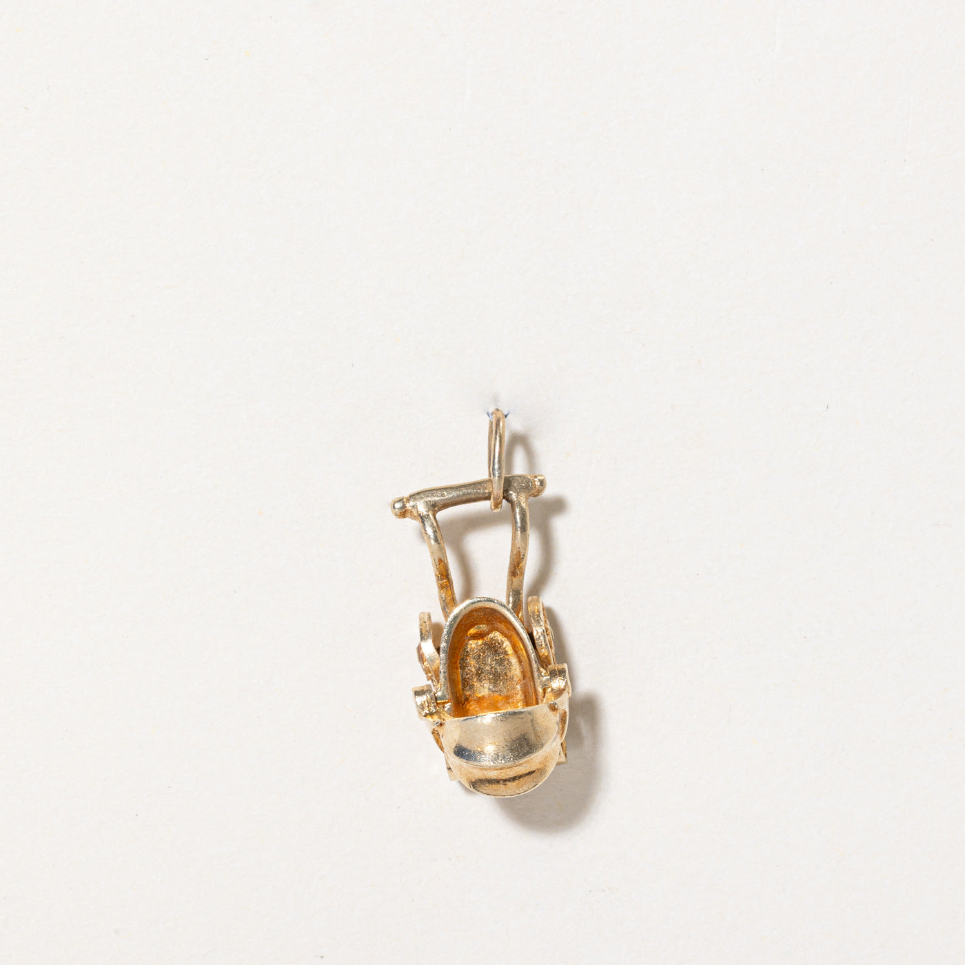 10K Yellow Gold Baby Carriage Charm Pendant - Dainty & Delicate Jewelry Gift for New Moms, Baby Showers, Christenings & Birthdays