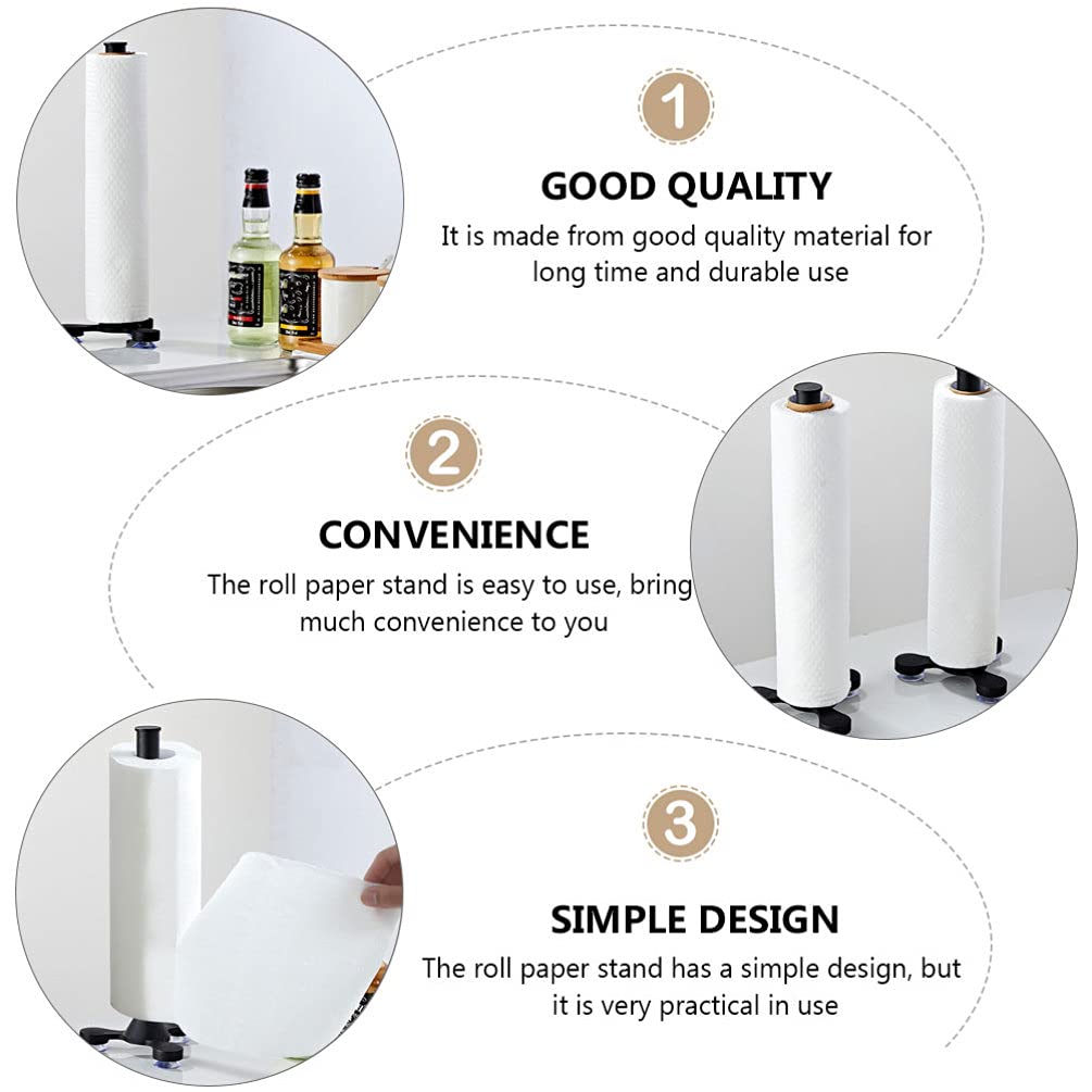 DOITOOL 1Pc Vertical Tissue Holder Stand - Aluminum Countertop Paper Towel Organizer for Bathroom & Kitchen - Space Saving Household Essentials for Office, Restaurant, and Home Use