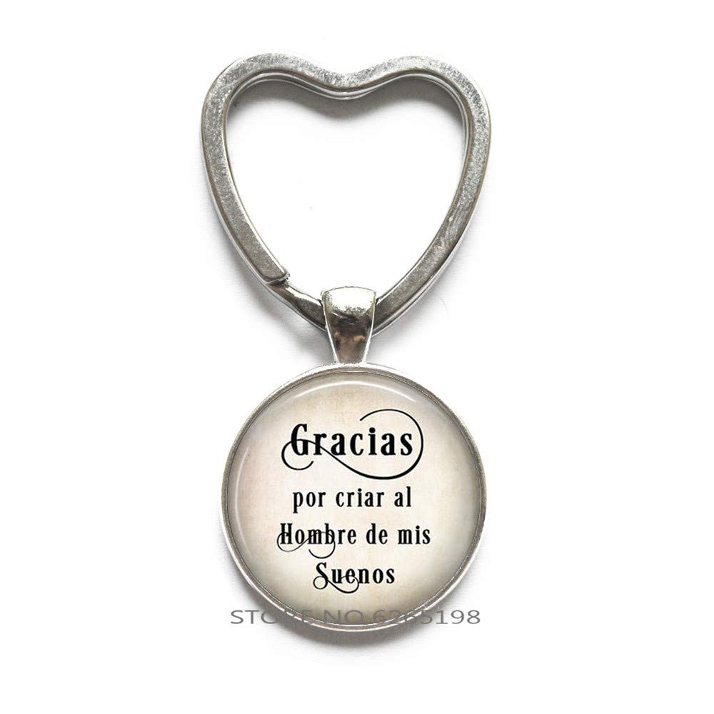 Gracias por Criar al Hombre de mis Sueños Keychain - Spanish Quote Key Ring for Mother-in-Law, Latino Wedding Gift, Thoughtful Present for Spanish Speaking MIL - Perfect for Mother's Day, Bridal Shower & Family Celebrations