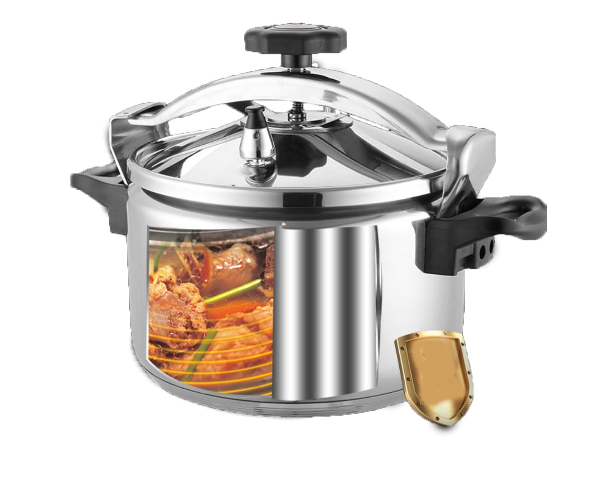 Commercial Large Capacity Aluminum Pressure Cooker Steamer Stock Pot (9L-50L) - Heavy Duty Gas Pressure Cooker for Hotels, Restaurants & Households - Multi-Cooker Pot for Canning, Outdoor Camping & Kitchen Cooking