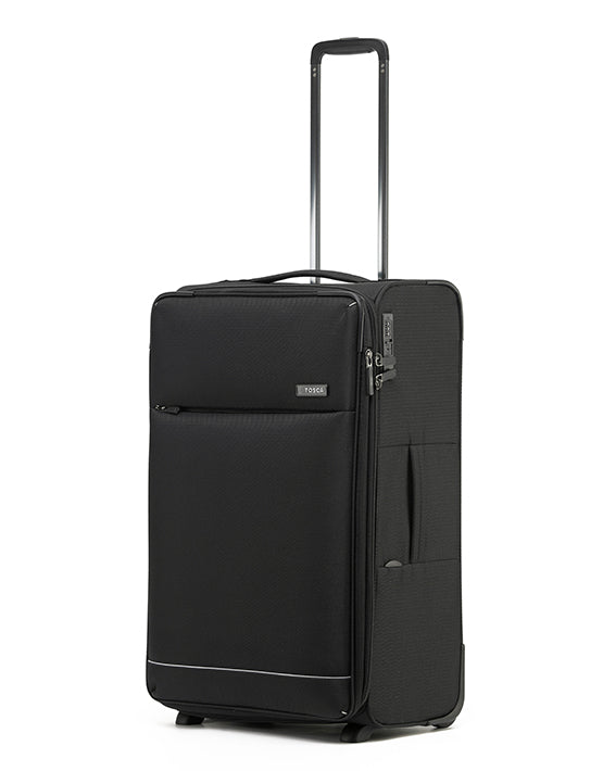 Tosca Two Wheel Air5055 67cm Lightweight Medium Luggage Suitcase - Black | Perfect for Business Travel & Weekend Getaways