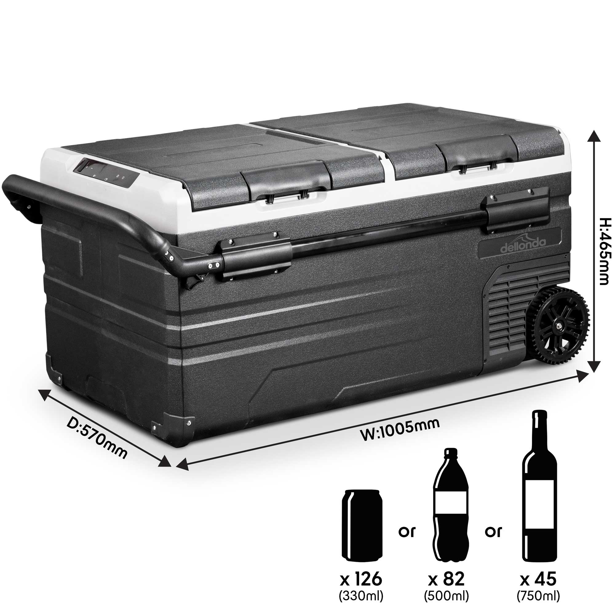 95L Portable Car Fridge Freezer - 12V/24V Dual Zone Compressor Cooler for Road Trips & Camping | DL128 Model | Perfect for RV, Truck & Outdoor Adventures