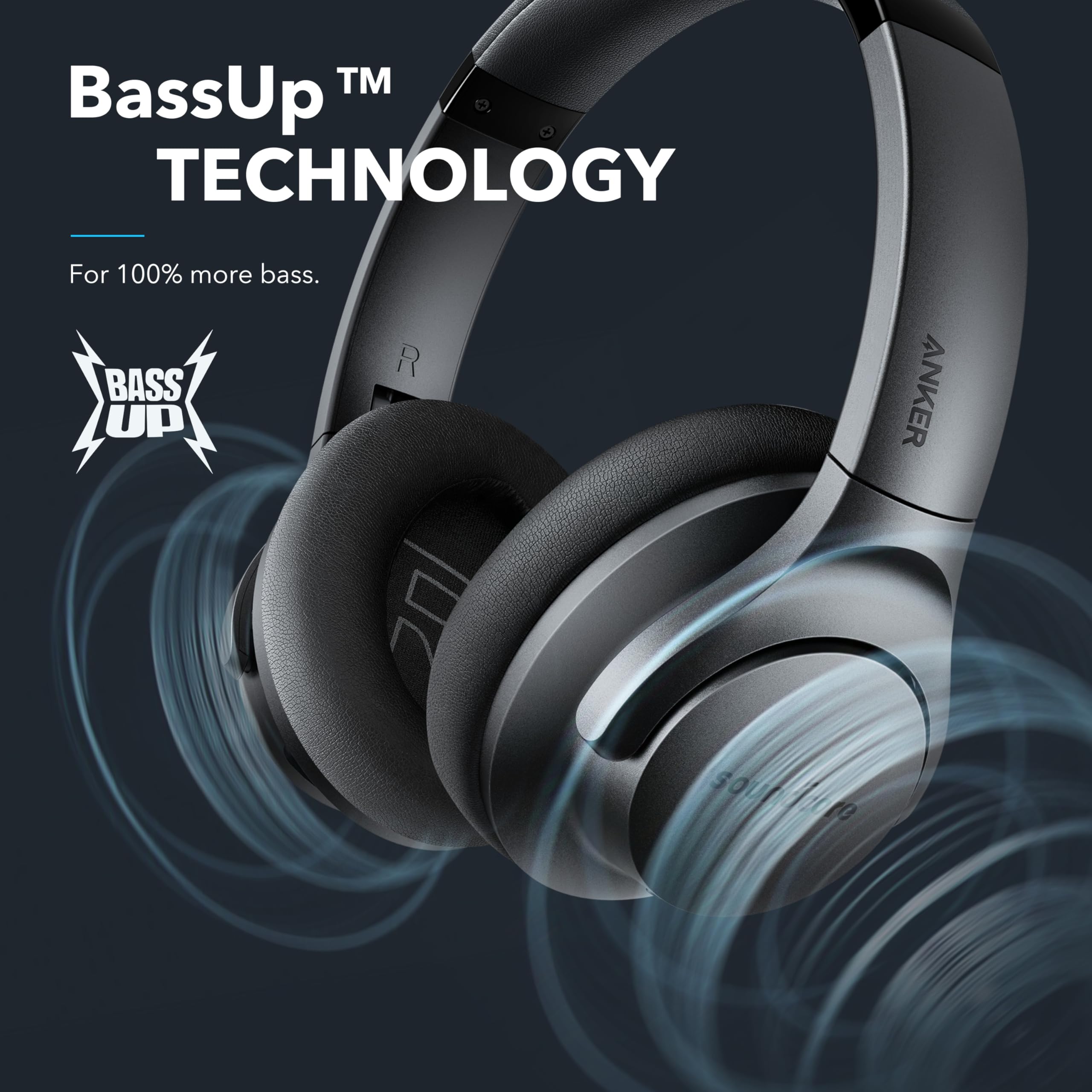 Anker Soundcore Life Q20 Hybrid Active Noise Cancelling Wireless Bluetooth Headphones with 60H Playtime, Hi-Res Audio, Deep Bass & Memory Foam Ear Cups - Perfect for Travel, Workouts & Home Office Use