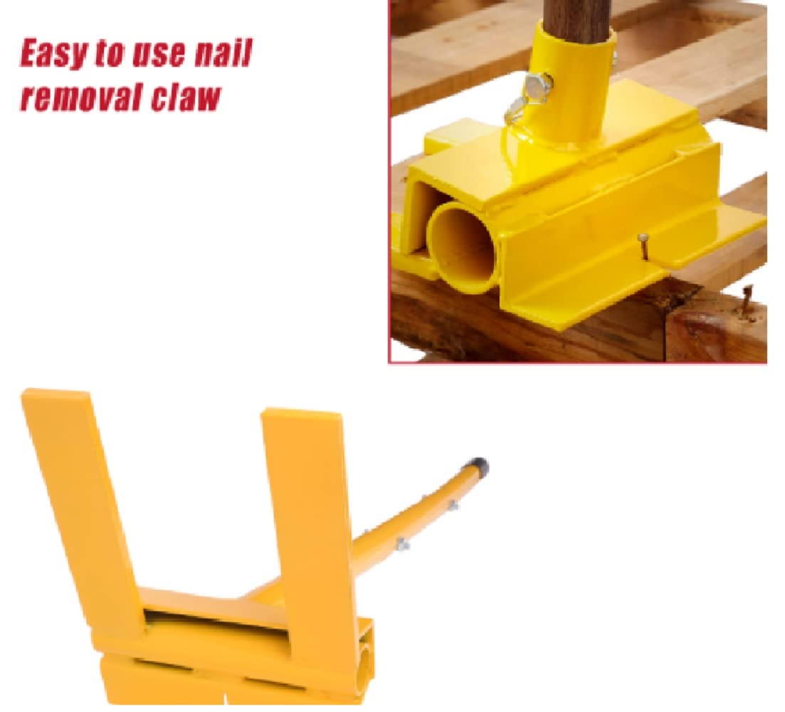 44 Inch Heavy Duty Pallet Buster Tool - Deck Wrecker & Pry Bar for Wooden Pallet Disassembly - Perfect for Warehouse, Construction and DIY Deck Board Removal Projects