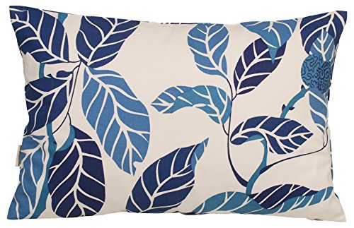 Decorative Handmade Floral Leaf Throw Pillow Covers - 10 Size Options (12x20 Inches, Blue Leaf Design) for Living Room, Bedroom & Sofa Decor