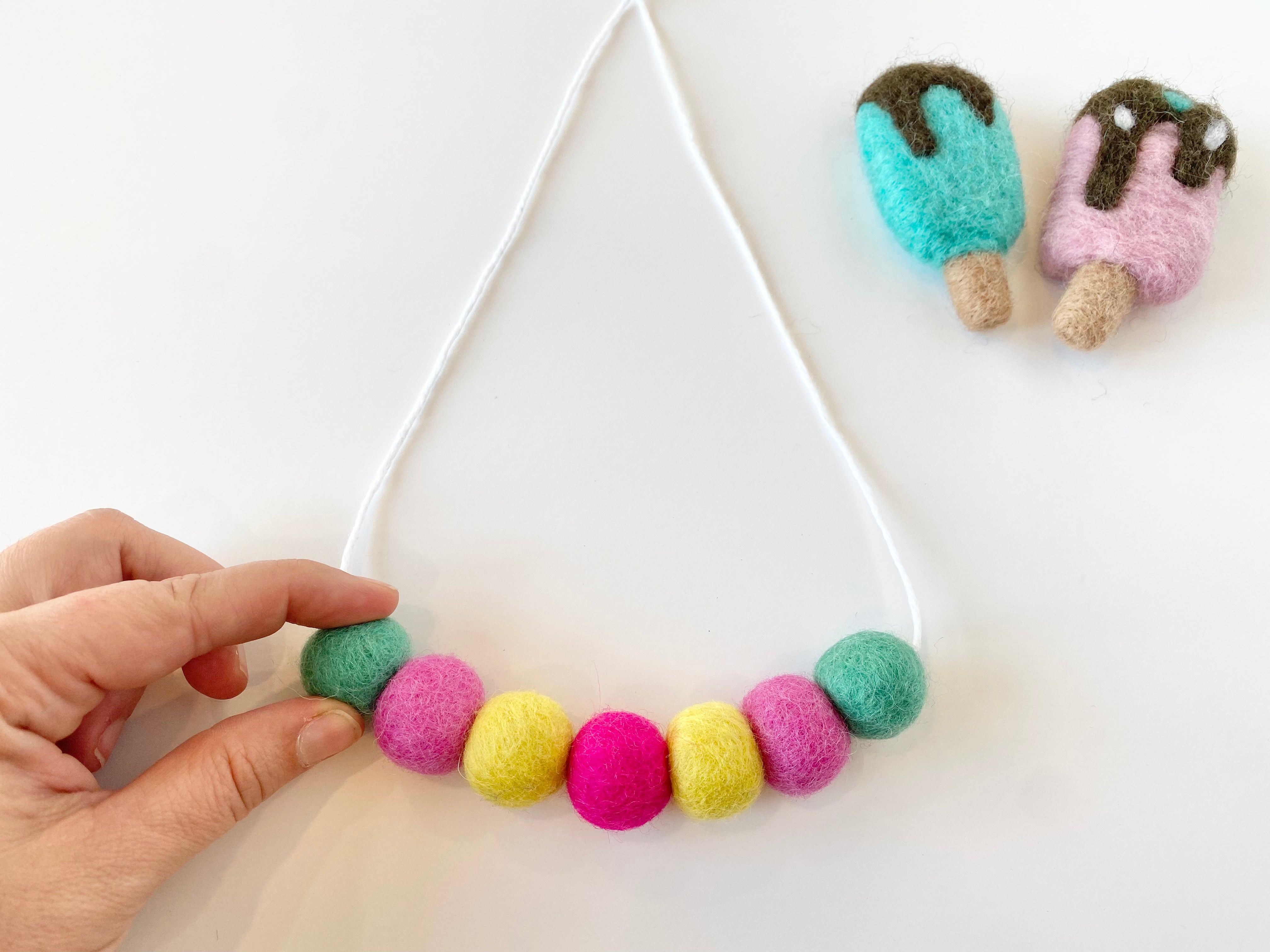 Stylish Summer Felt Ball Necklace for Women - Trendy Boho Beaded Jewelry for Beach, Vacation & Music Festivals