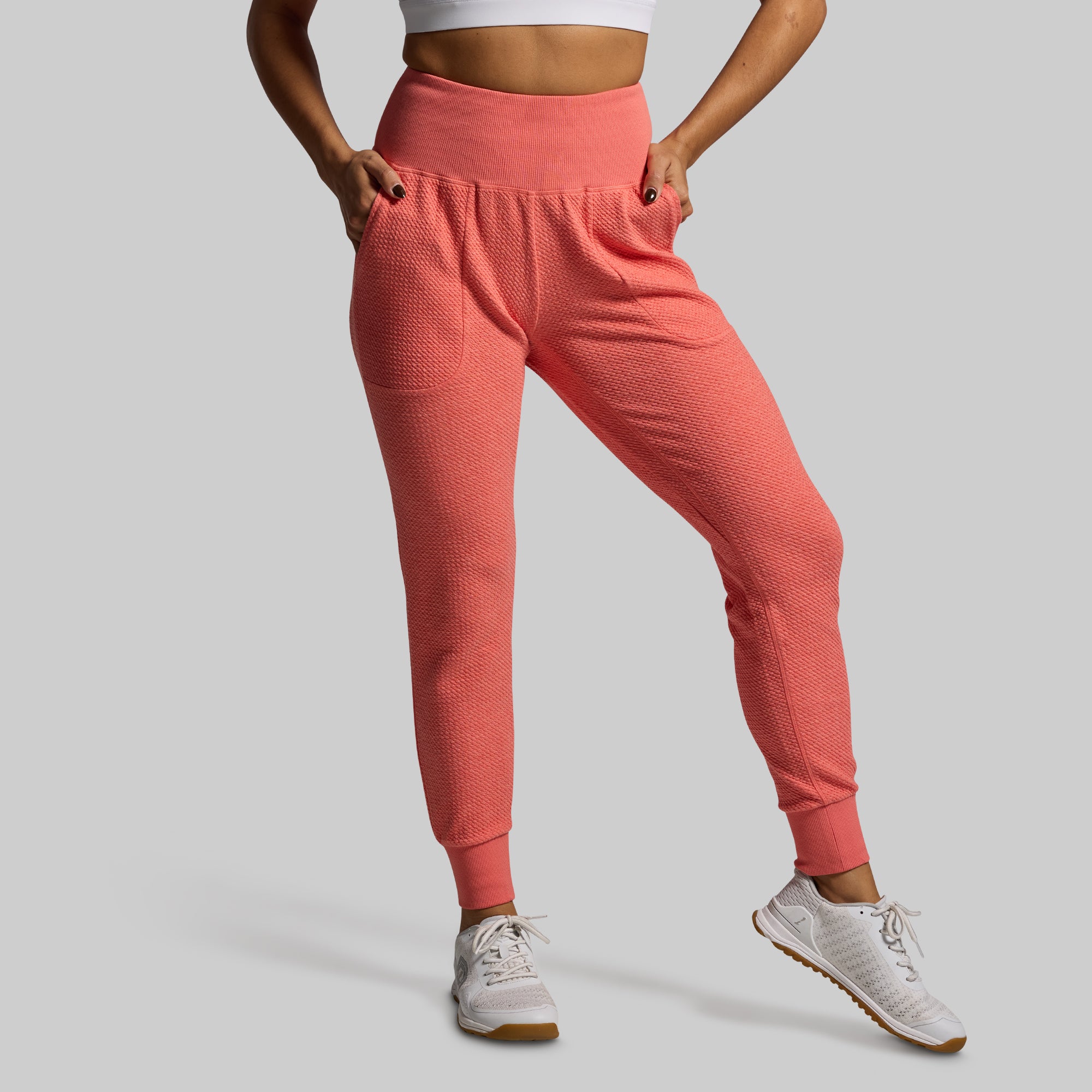 Women's Cloud Jogger Set - Soft Lounge Pants & Hoodie (Hot Peach) | Comfortable Athleisure Outfit for Yoga, Running & Casual Wear