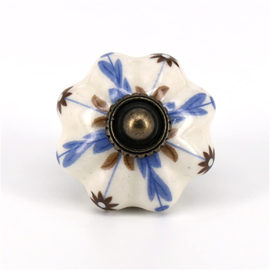 12 Pack Decorative Ceramic Cabinet Knobs - Porcelain Drawer Pulls for Furniture, Kitchen & Bathroom (43x40mm, Antique Bronze) - Perfect for Vintage Style Cabinets, Dressers & DIY Home Decor Projects