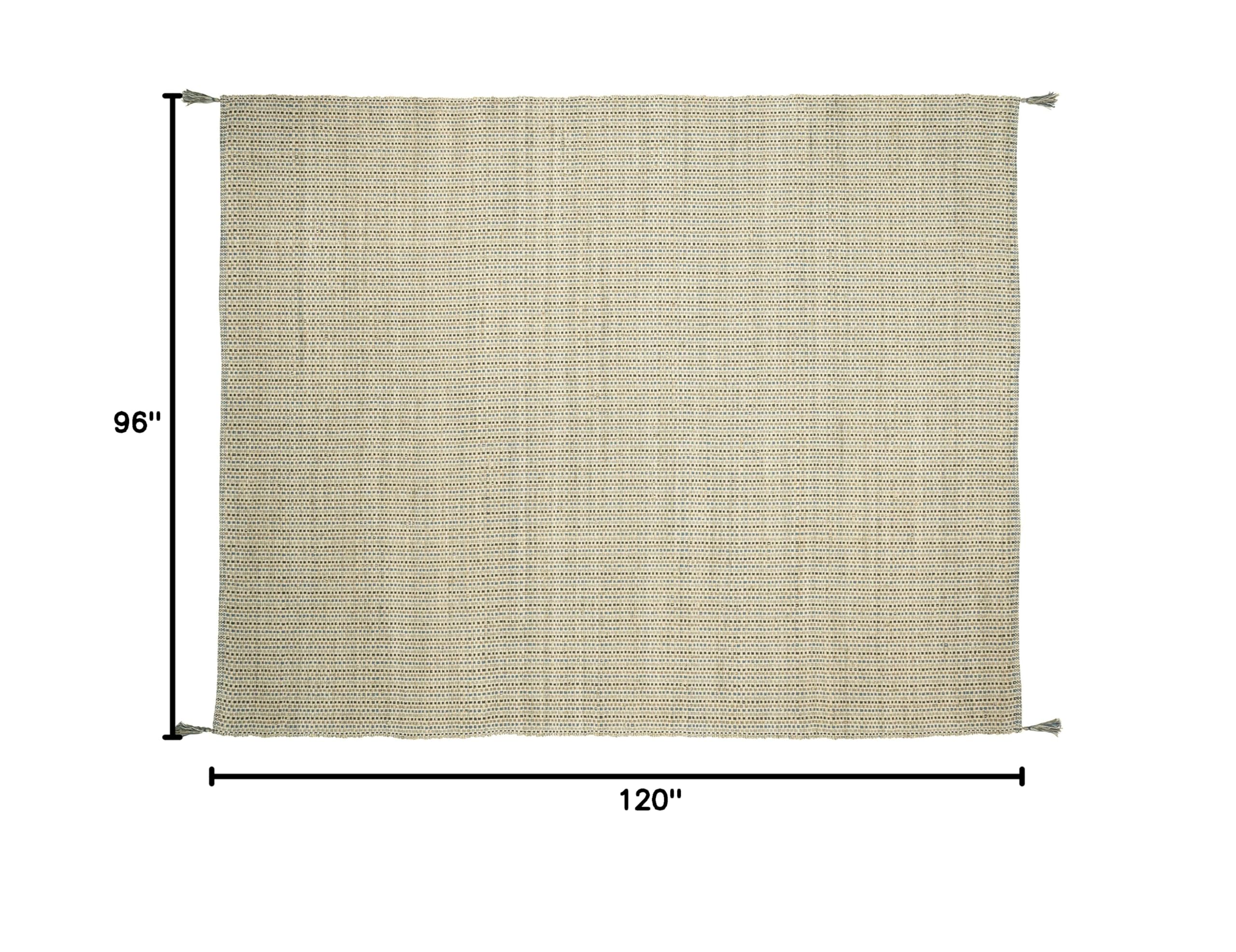 Handmade Manila Hemp & Cotton Natural Fiber Rug – Easy Maintenance, 8' x 10' Ocean Blue – Perfect for Living Room, Bedroom & Family Room Floors | Eco-Friendly Home Decor for Coastal & Boho Style Interiors