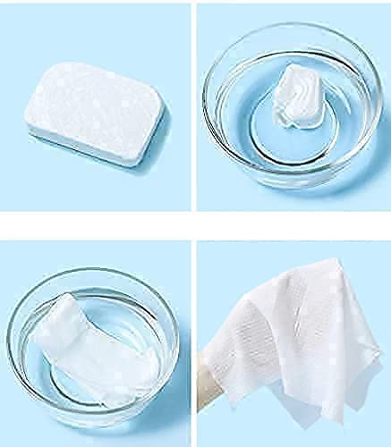 Krisarth Magic Tablet Towel - 10 Pack Disposable Pure Cotton Compressed Travel Facial Towels (40x21cm) | Portable Wet Wipes, Washcloths & Moist Tissues for Camping, Gym & On-the-Go Skincare