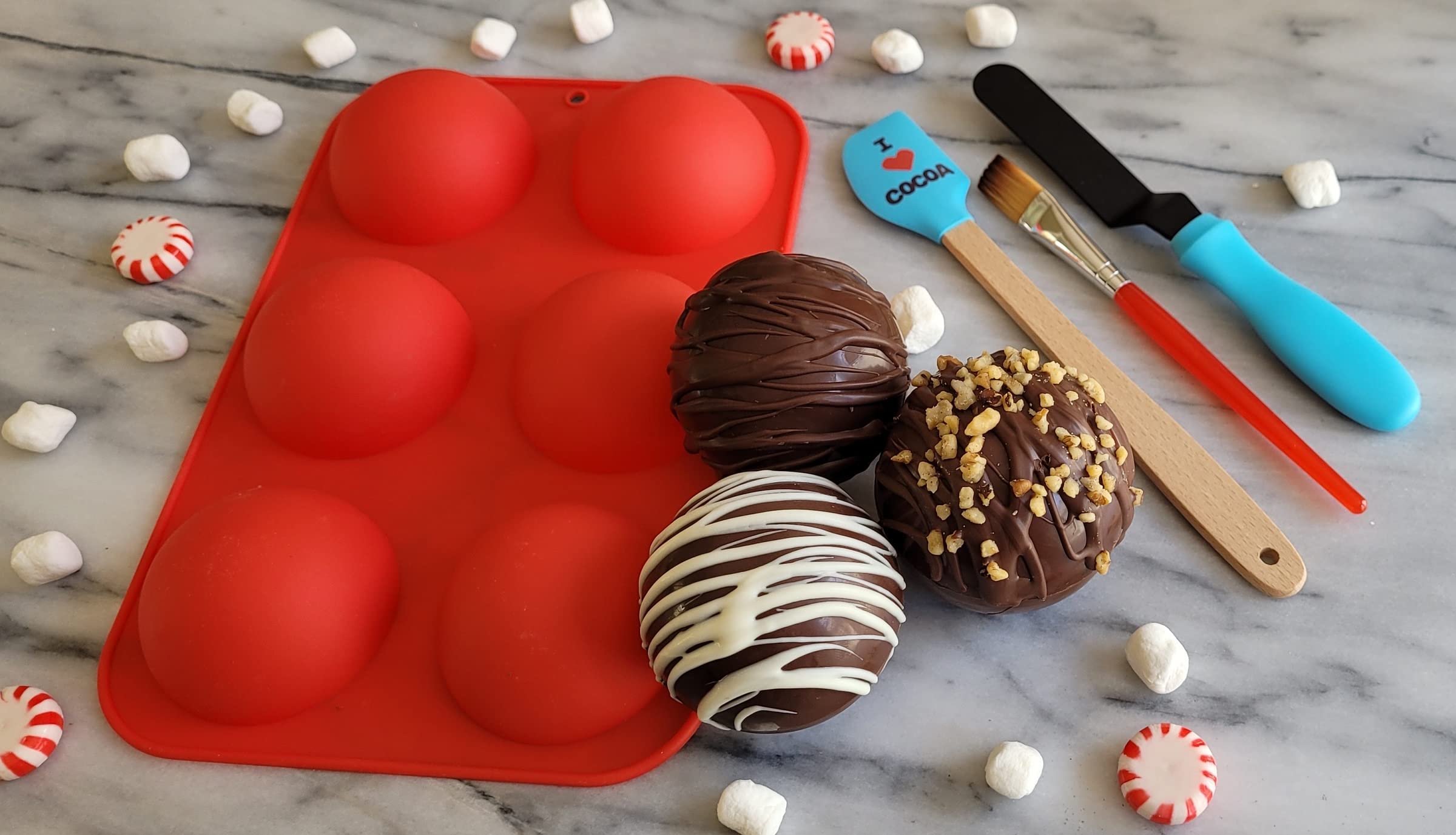 Handstand Kitchen Hot Cocoa Bombs DIY Kit - Make Delicious Chocolate Bombs at Home | Perfect for Holiday Gifts, Christmas Parties & Cozy Winter Nights