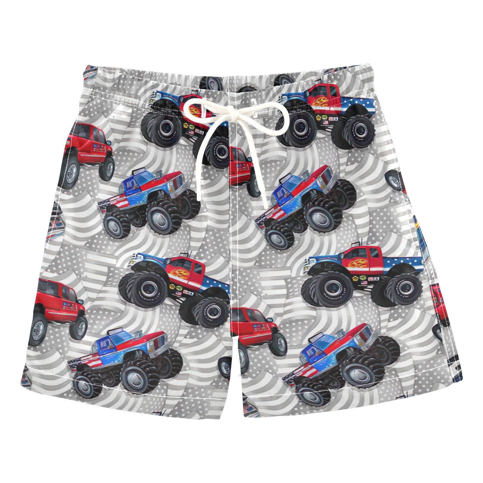 ODAWA Cute Cartoon Excavator Boys Swim Trunks - Toddler Swimwear for Beach & Pool
