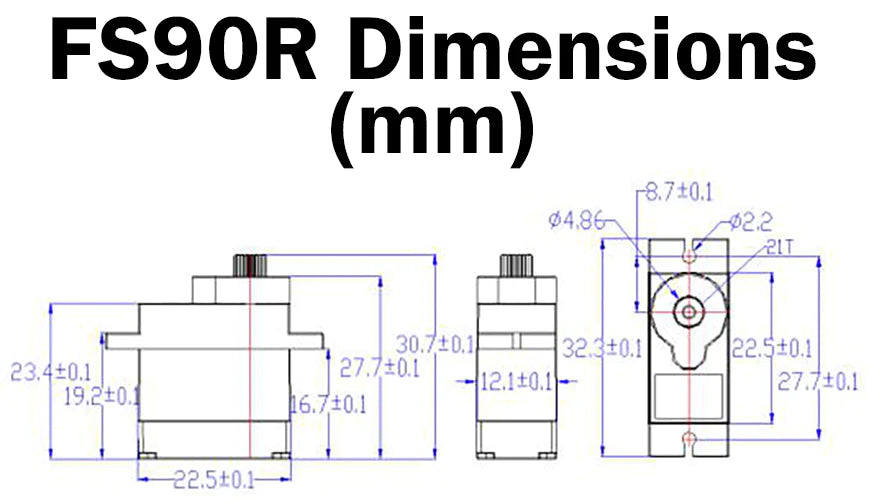 FS90R Continuous Rotation Servo Motor - High Torque 360° Rotation for Robotics, RC Cars, and DIY Projects | Perfect for Arduino, Raspberry Pi, and STEM Education