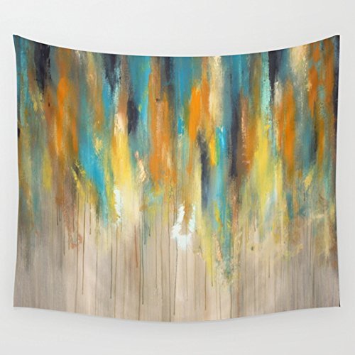 Blue Yellow Wall Tapestry - Boho Home Decor for Bedroom & Living Room