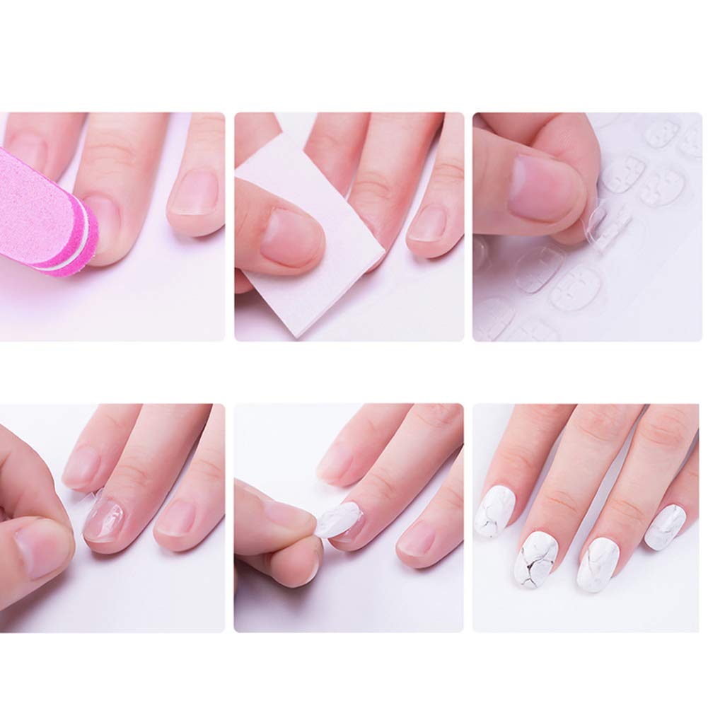 120pcs Waterproof Breathable Jelly Nail Adhesive Tabs - Double Sided Stick On Nail Glue for False Nails & Tips - Clear Manicure Supplies for DIY Nail Art - Perfect for Home Salon, Party Nails & Professional Nail Decoration