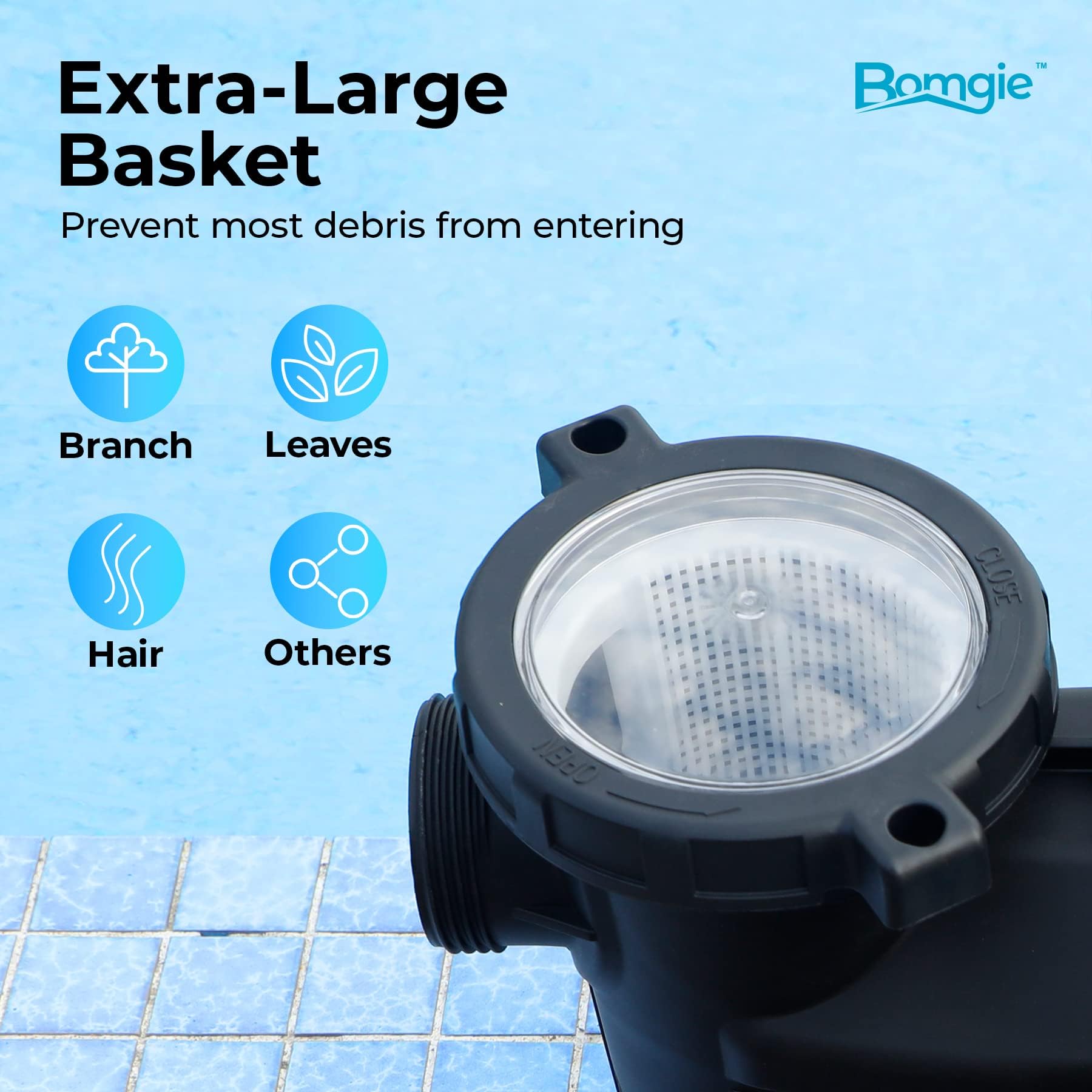 0.9HP In-Ground & Above Ground Pool Pump - 5790 GPH, 115V - Powerful Water Circulation for Swimming Pools, Spas & Backyard Water Features
