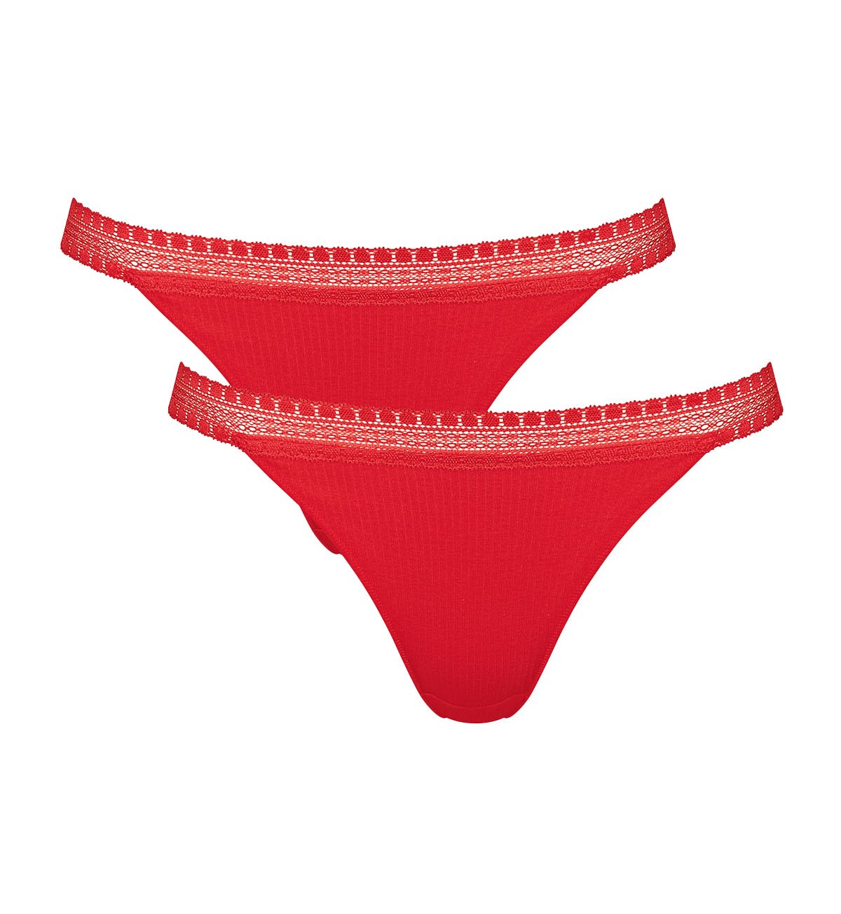 SLOGGI GO RIBBED TANGA TWIN PACK - 2-Pack Comfortable Cotton Underwear for Women | Perfect for Everyday Wear, Yoga & Lounge