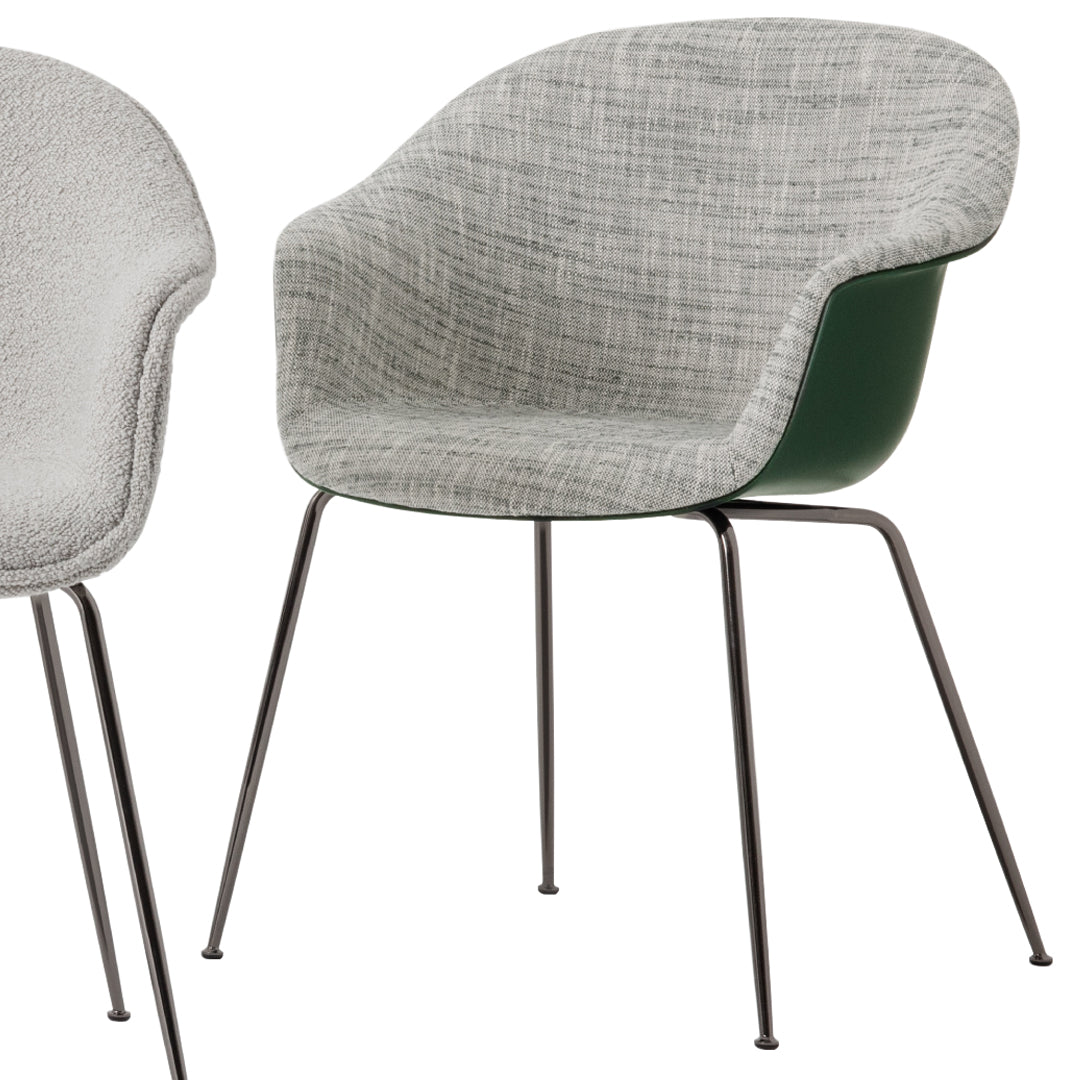 Bat Dining Chair with Conic Base - Fully Upholstered Modern Kitchen & Dining Room Furniture for Home Decor