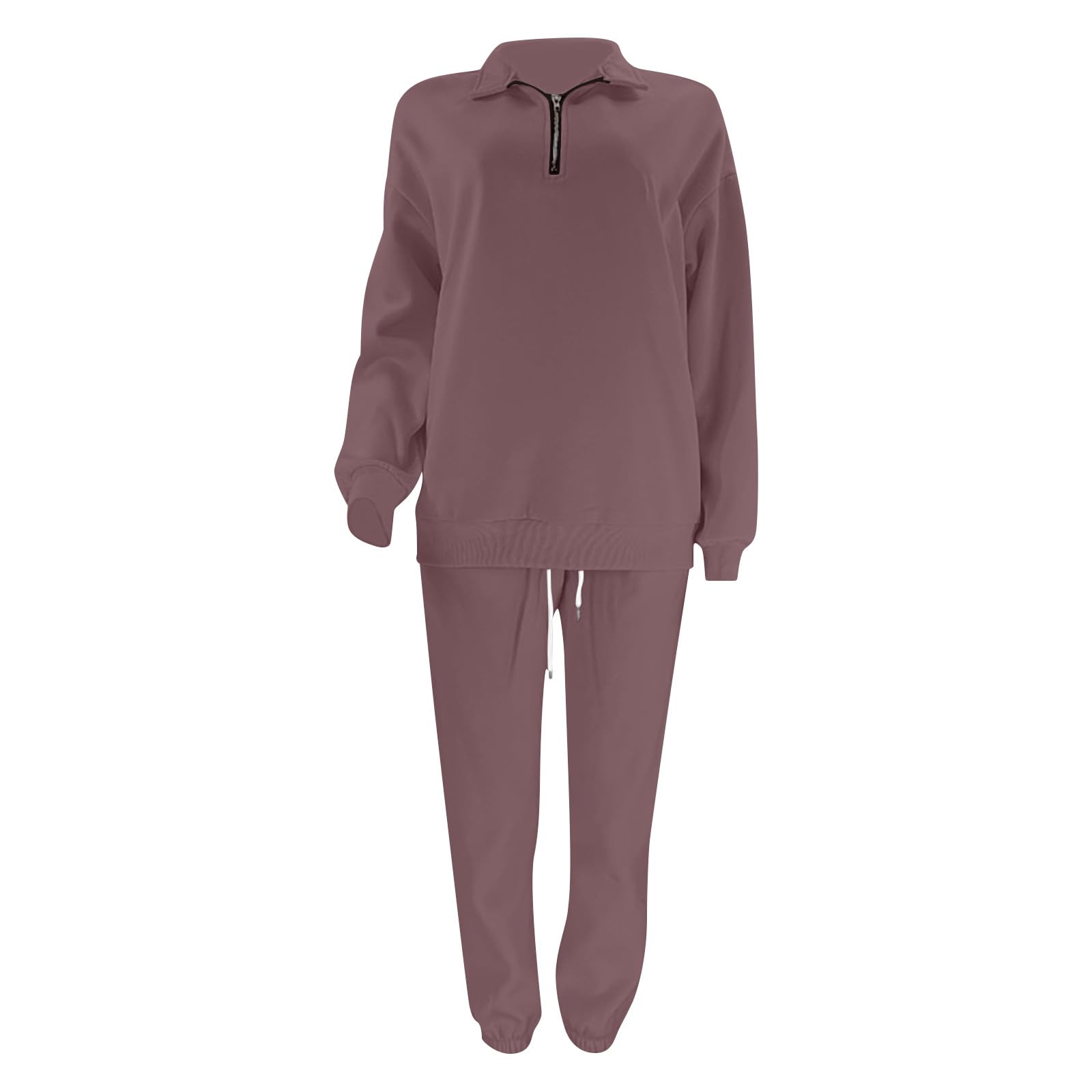 Women's 2-Piece Lounge Set - Oversized Half Zip Hoodie & Baggy Sweatpants Comfy Outfit | Fall Fashion Sweatsuit for Casual Wear, Home Relaxing & Street Style