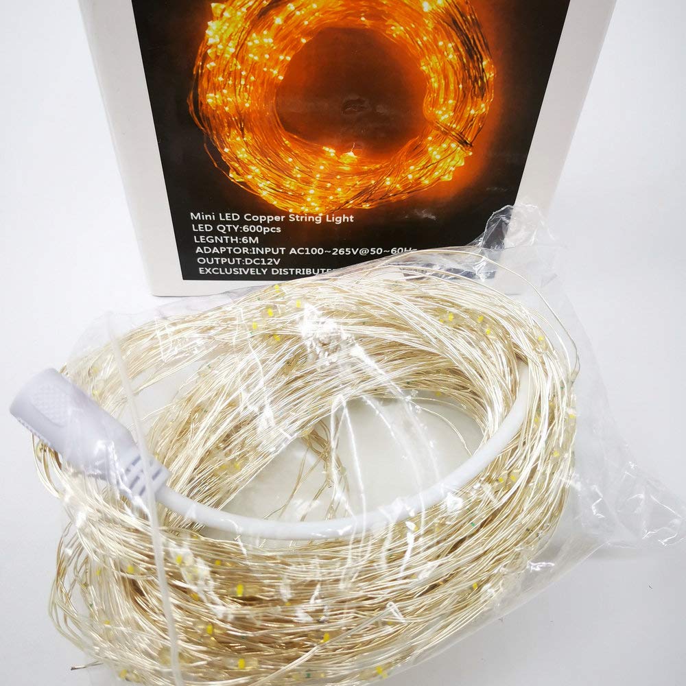 Deco 360 Mini LED Fairy Lights - 360 LED 6x6M Copper Wire String Lights, 12V DC Waterproof Indoor/Outdoor Lighting for Home, Wedding, Party, Garden, Christmas Decor (Warm White) - Perfect for Bedroom, Patio, Tree, and Holiday Decoration