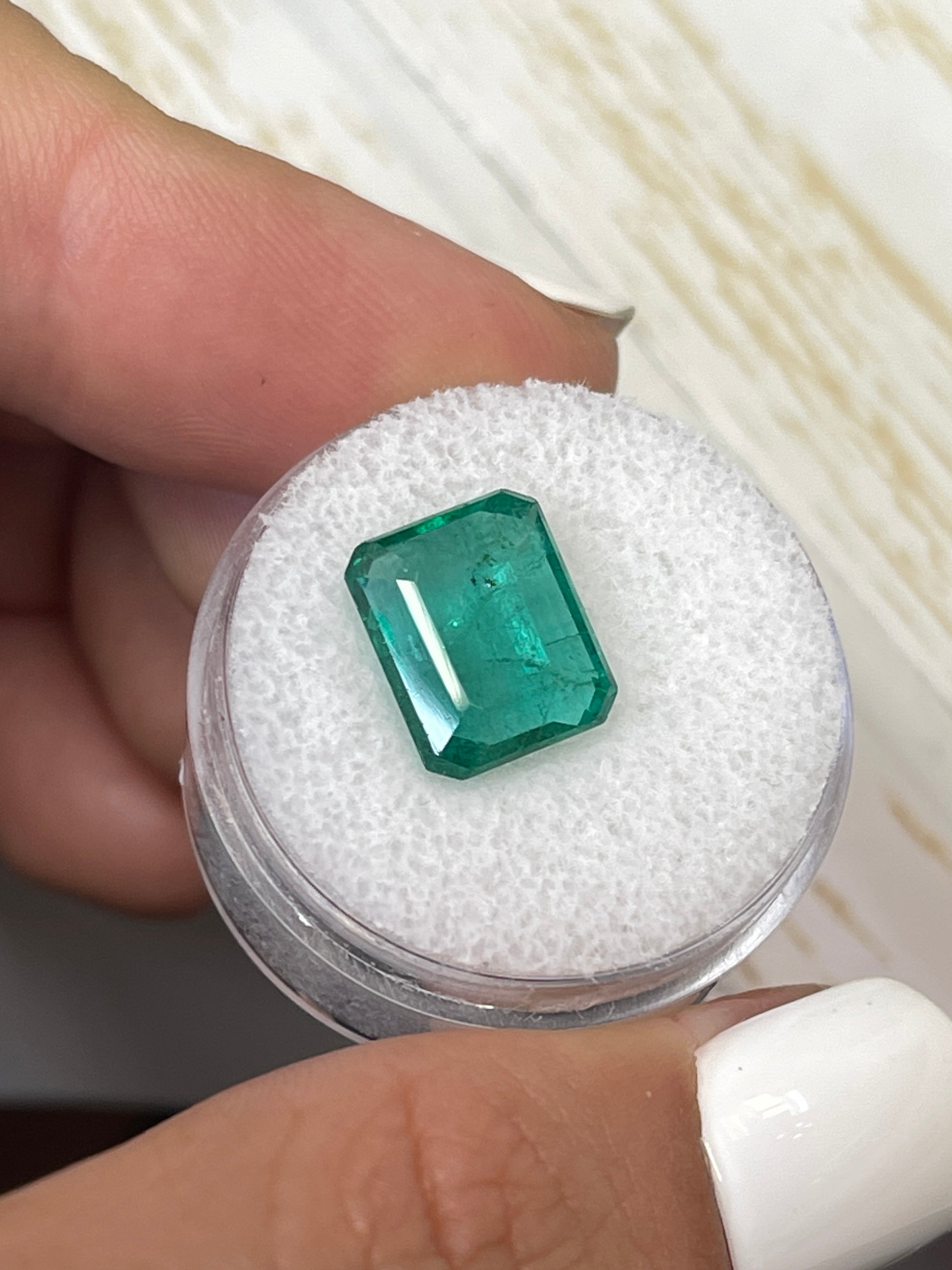 5.16 Carat 11.5x9mm Bluish Green Natural Loose Zambian Emerald Cut Gemstone for Jewelry Making, Engagement Rings & Luxury Gifts
