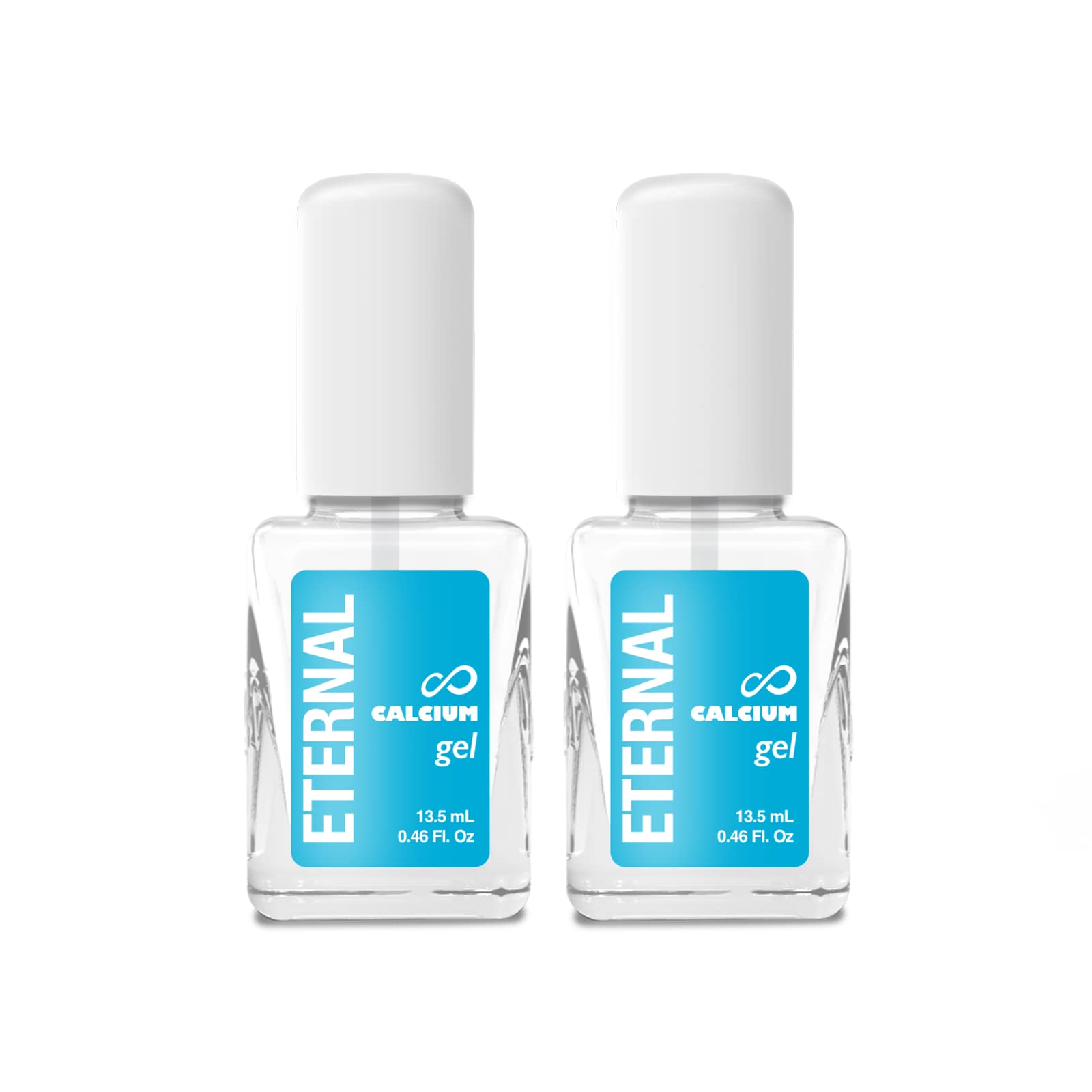 Eternal Calcium Gel Nail Builder - 13.5mL Base Coat & Strengthening Polish | Clear Nail Treatment for Thin Nails Growth | Fast-Dry Hardener for Healthy Nails (2 Pack) | Perfect for Salon & Home Manicures