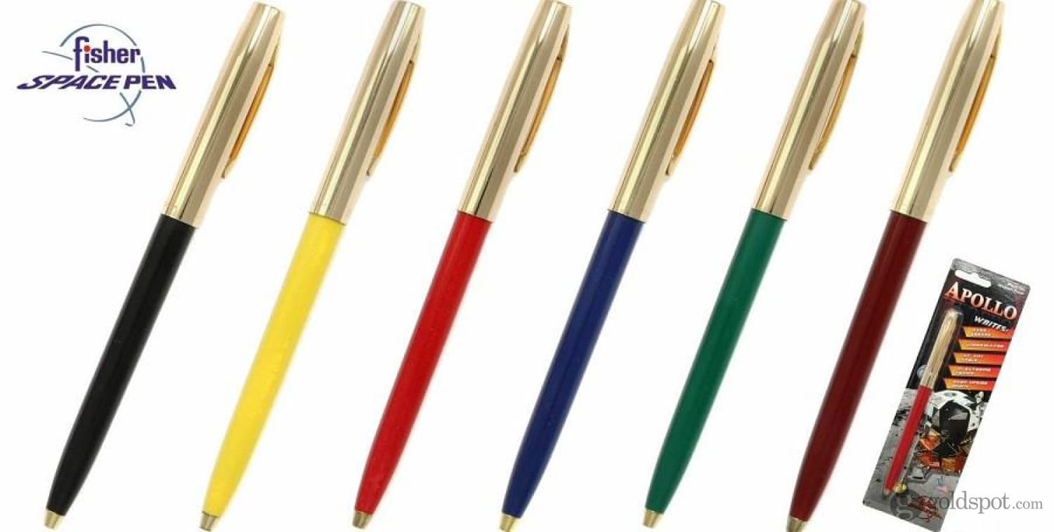 Fisher Space Pen Cap-O-Matic Ballpoint Pen - Blue with Brass Trim - Premium Writing for Everyday Use, Office, Travel & Gifts