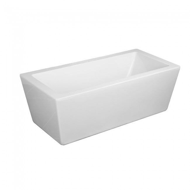 60x32x23 Inch Freestanding Acrylic Bathtub - 52 Gallon Rectangular Soaking Tub with Glossy Finish & Center Drain - Perfect for Modern Bathrooms & Spa Relaxation