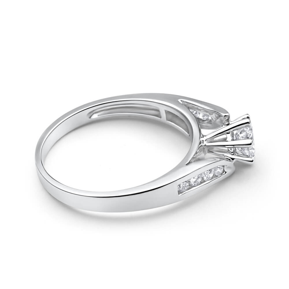 18ct White Gold Diamond Ring - 0.5 Carat Brilliant Cut Diamond Engagement Ring for Women - Perfect for Proposals, Anniversaries & Special Occasions