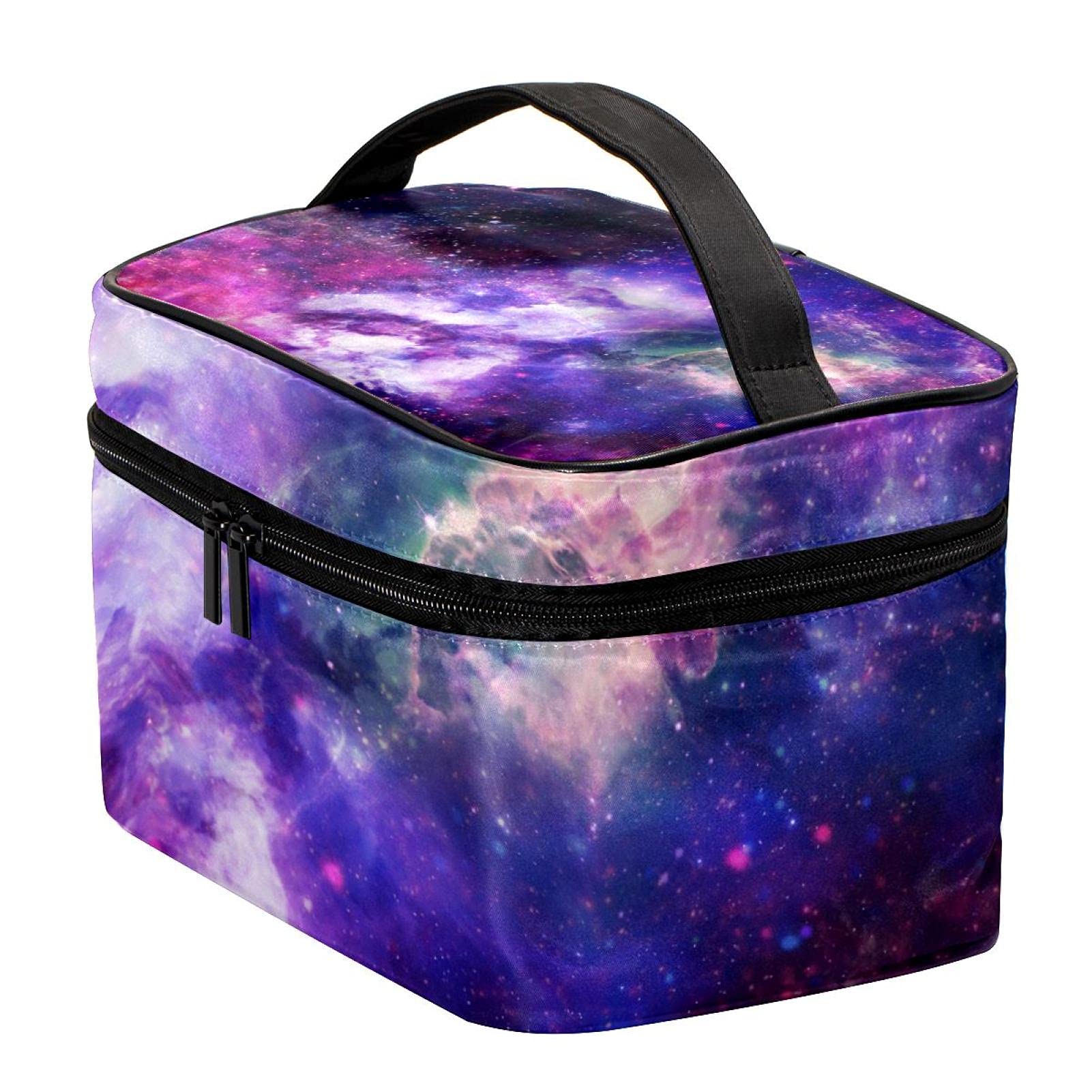 Galaxy Universe Nebula Starry Sky Travel Makeup Bag - Large Cosmetic Organizer with Zipper for Women & Girls | Perfect for Travel, Gym & Daily Essentials Storage