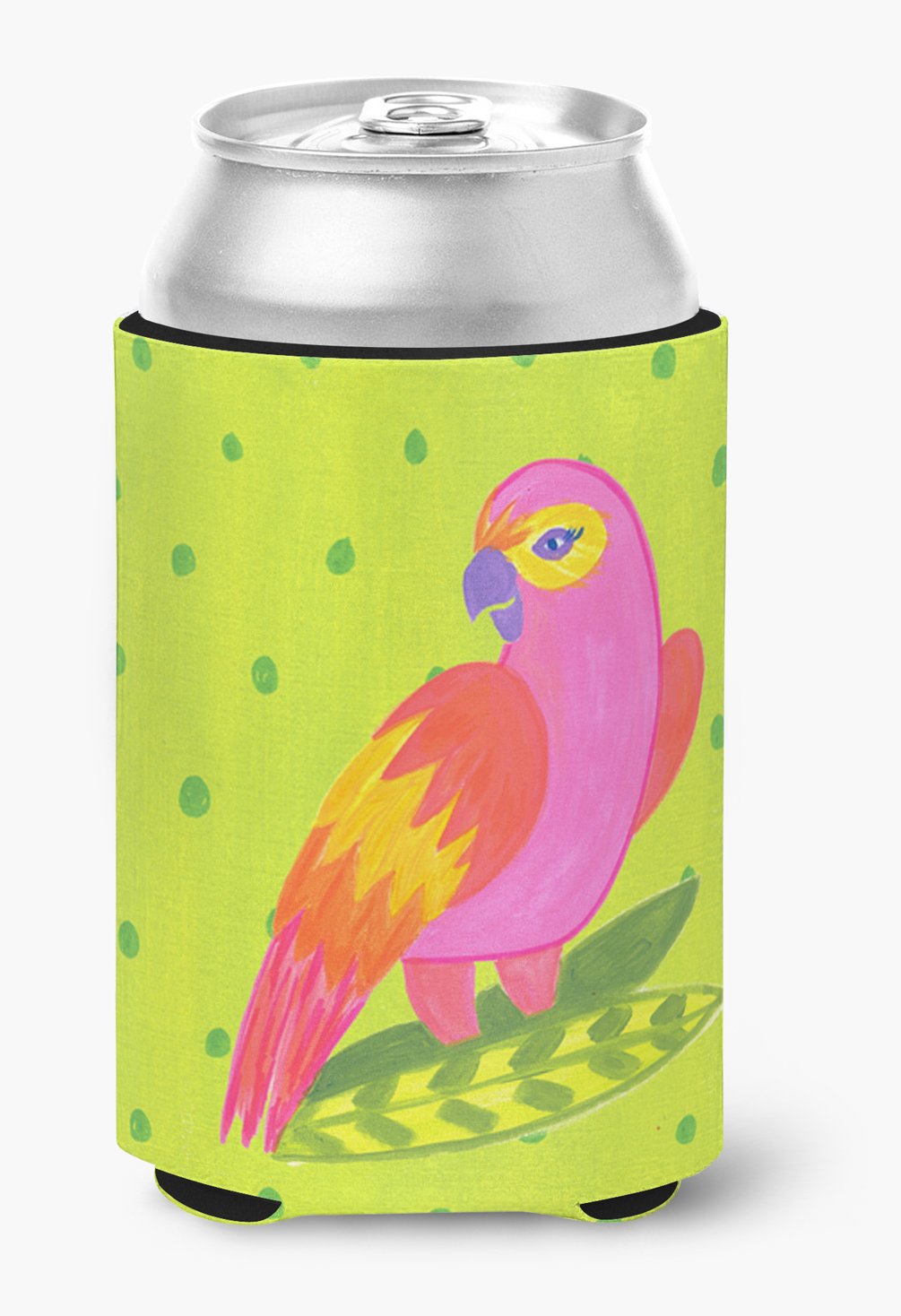 Bird Parrot Can & Bottle Beverage Insulator Hugger - Fun & Colorful Drink Cozy for Parrot Lovers - Perfect for Parties, Picnics & Outdoor Adventures