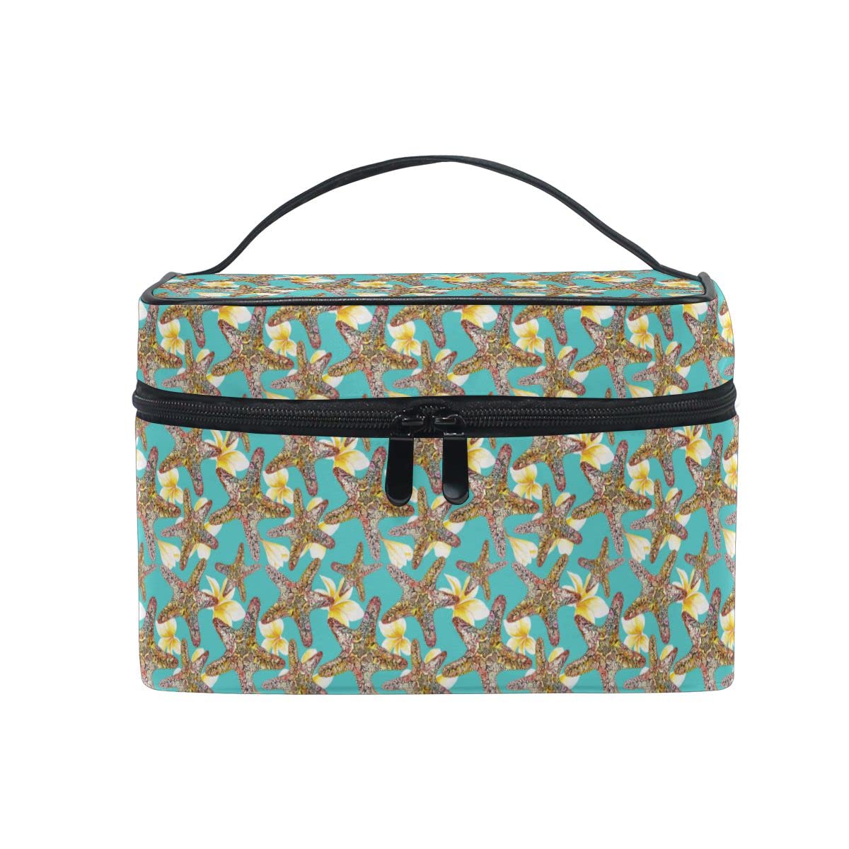 Starfish Pattern Cosmetic Bag - Waterproof Travel Makeup Organizer for Beach, Summer & Vacation | Perfect for Toiletries, Makeup Storage & Travel Essentials