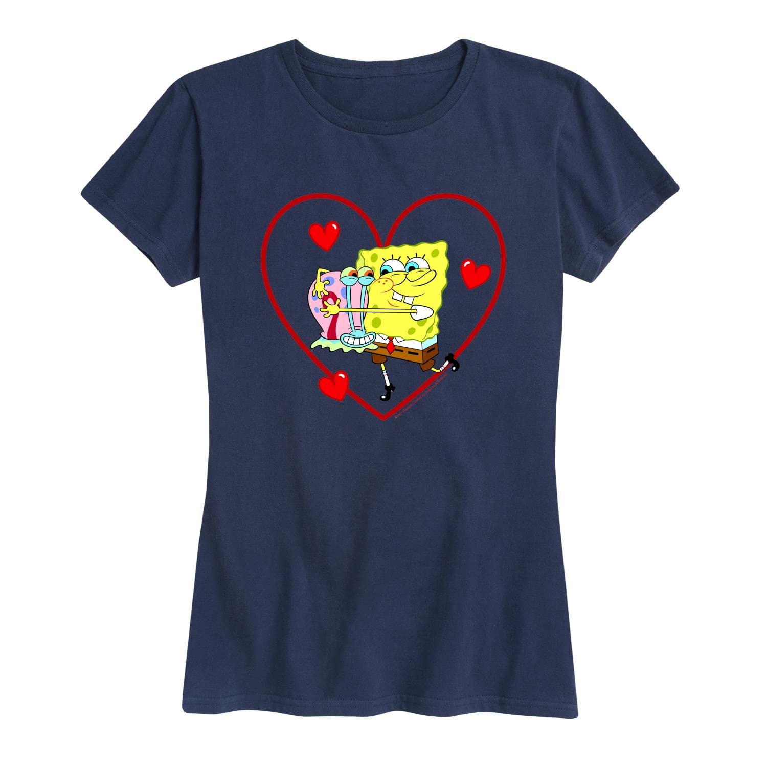 Spongebob Squarepants Valentine's Day Graphic T-Shirt for Women - Soft Short Sleeve Casual Tee - Perfect for Valentine's Gifts, Date Nights & Themed Parties
