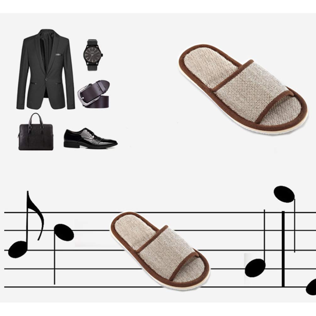 2 Pairs Soft Linen Couples Slippers - Breathable Home Slippers for Men & Women, Comfortable Indoor Spa Slippers, Non-Slip House Shoes for Summer - Perfect for Relaxing at Home, Lounging, and Spa Days