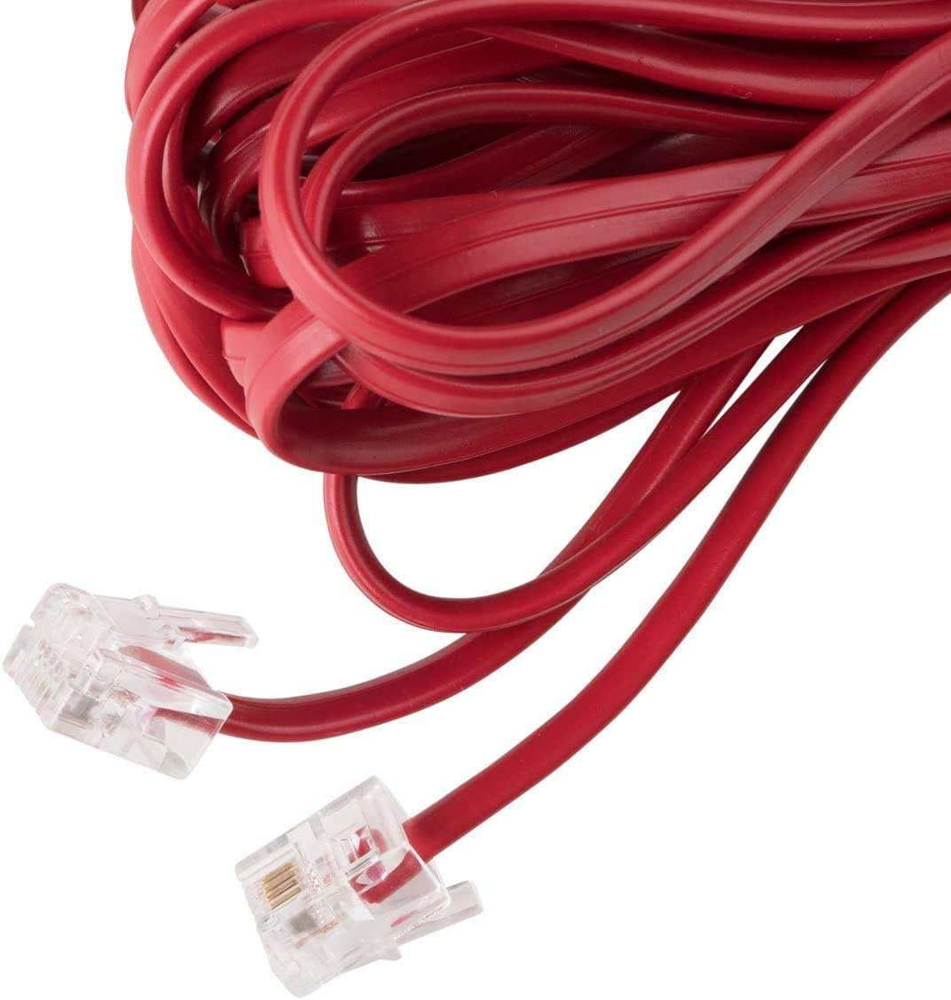 iSoHo Straight Phone Cord for Landline - 25ft Crimson Red Extension Cable with Excellent Sound Quality - Compatible with Home & Office Corded Phones - Perfect for Conference Calls, Home Offices, and Traditional Landline Setups