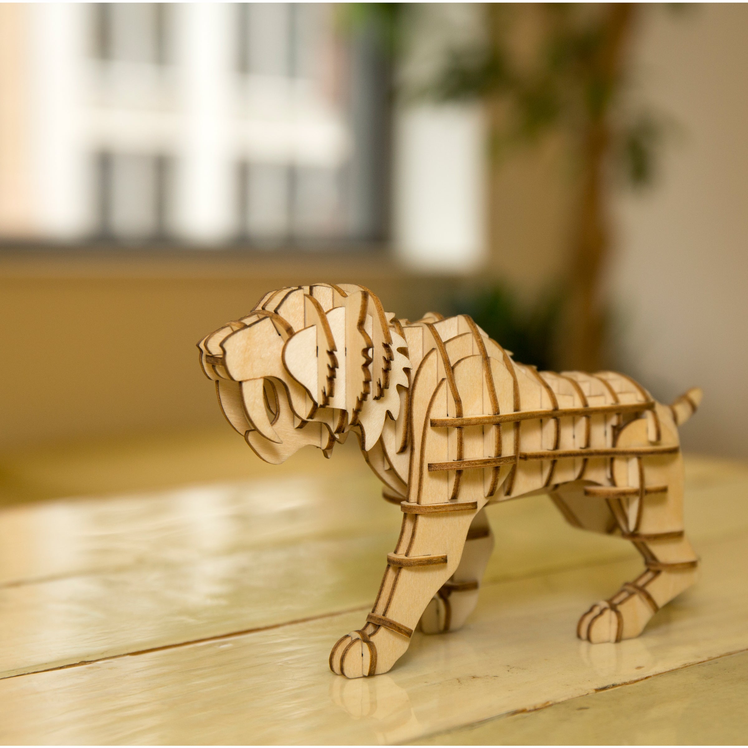 3D Wooden Tiger Puzzle - DIY Animal Model Kit for Adults & Kids - Fun Home Decor, Educational Toy, Gift Idea for Birthday & Christmas