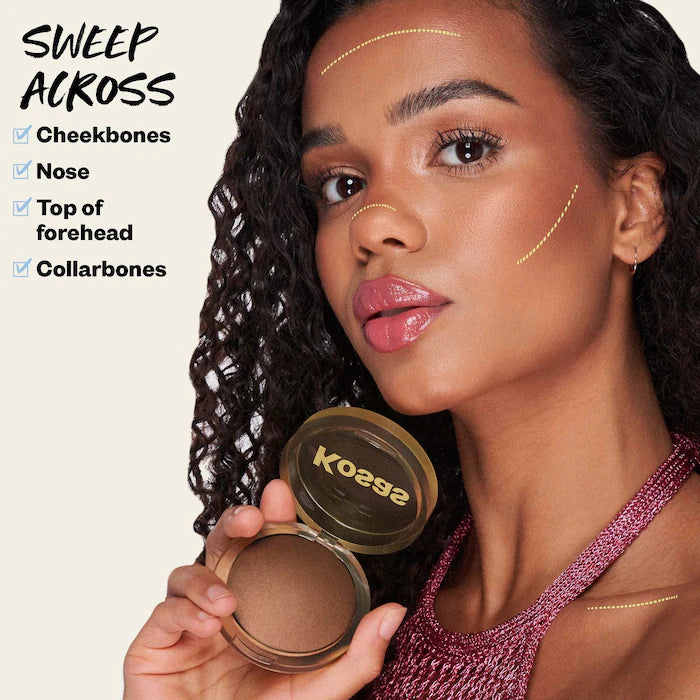 KOSAS Baked Bronzer - Talc-Free, Glowy Warmth for a Sun-Kissed Look | Perfect for Everyday Wear & Natural Makeup Looks